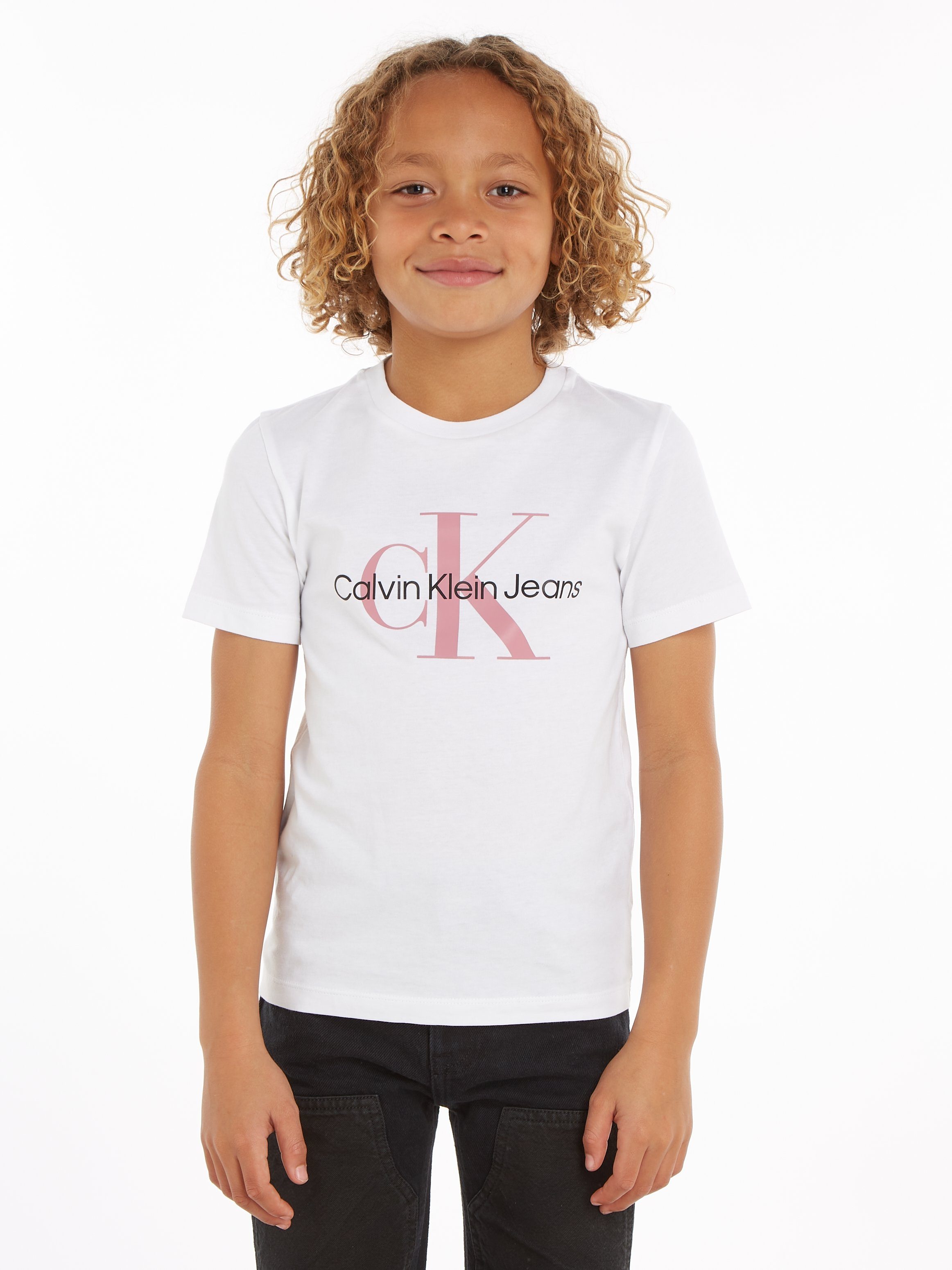 T-Shirt Calvin Bright T-SHIRT MONOGRAM Klein CK Jeans SS White
