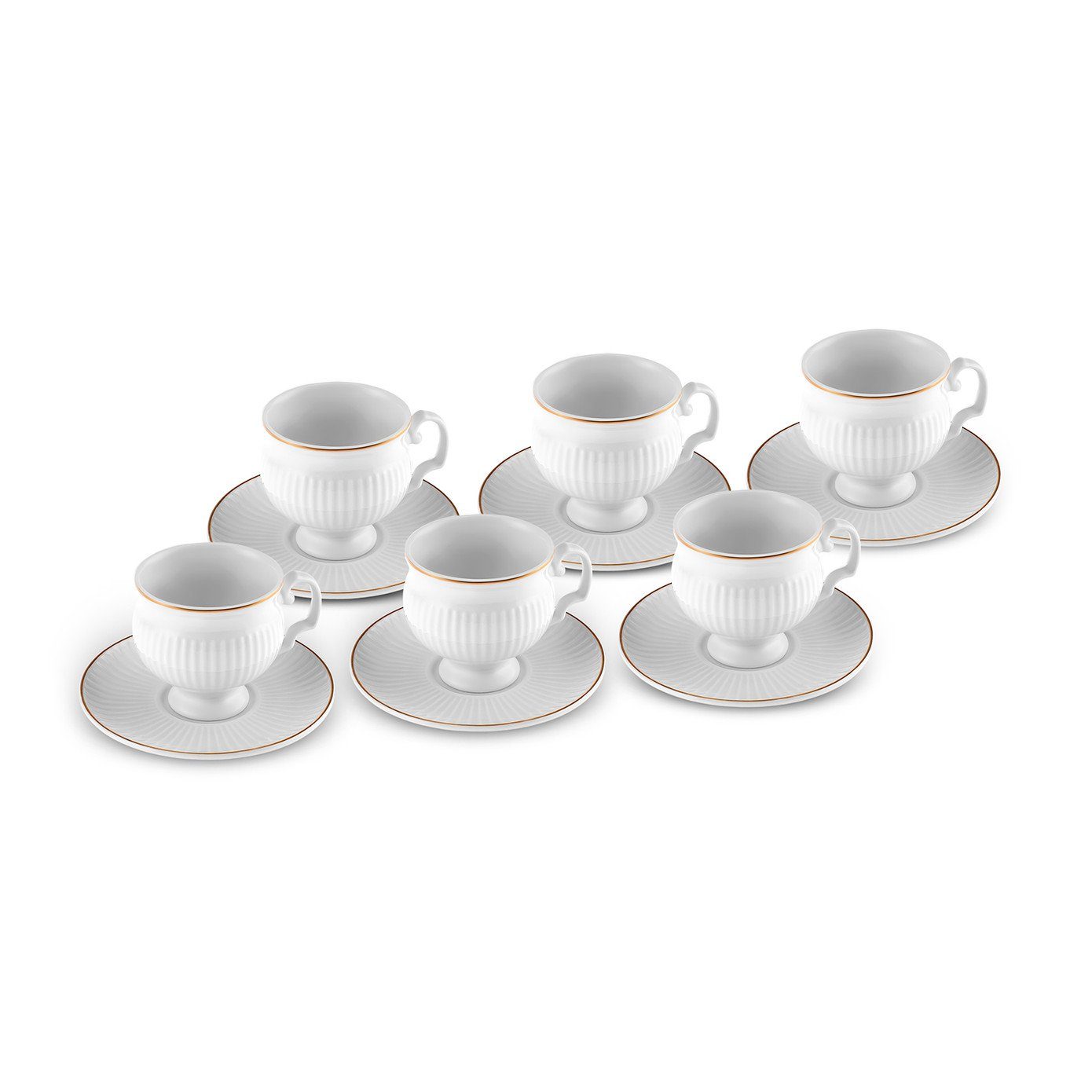 Karaca Kaffeeservice Malta 6 Personen Kaffeetassen-Set 100 ml - Stilvolle Porzellan – Bild 5 von 5