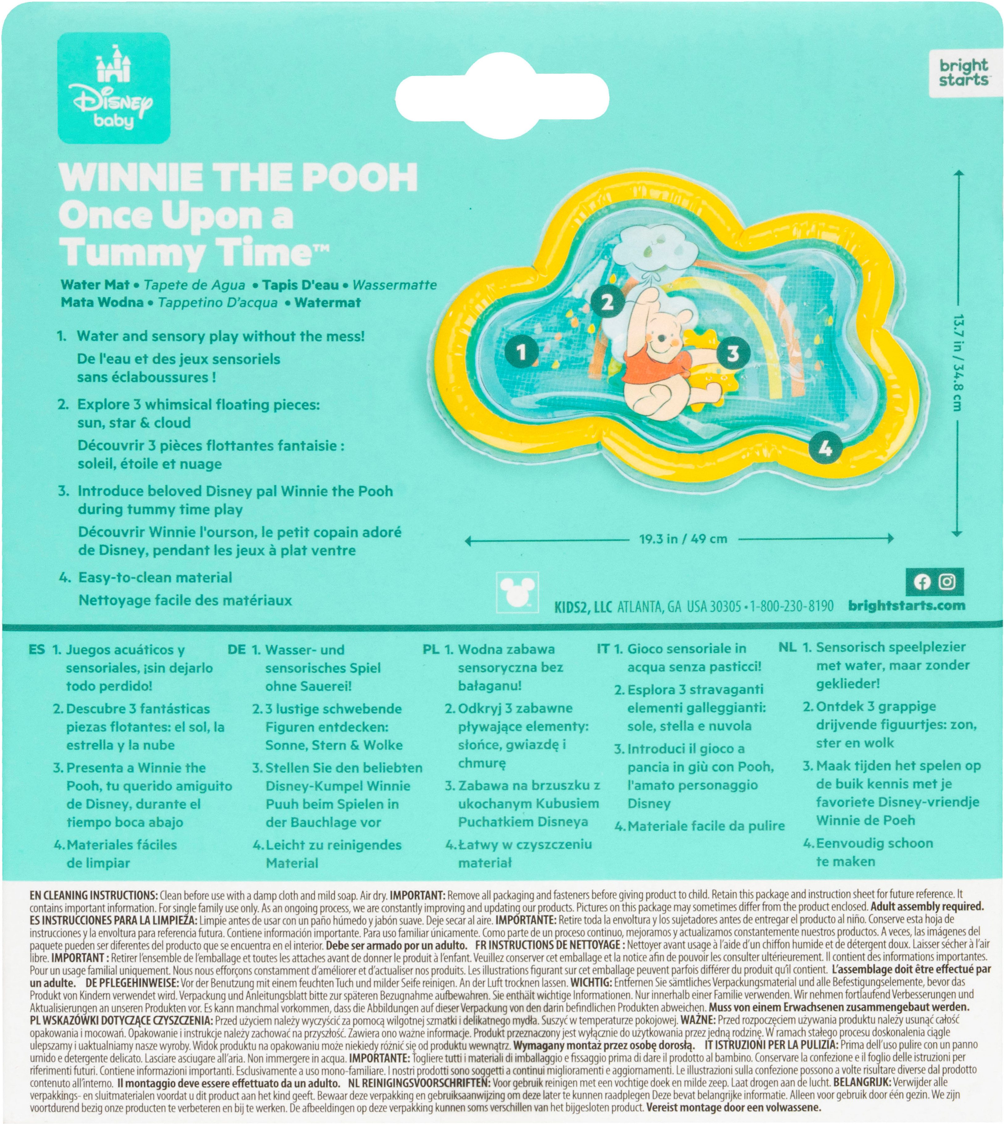 Bright Starts Wasserspielmatte Winnie the Pooh Once Upon A Tummy Time