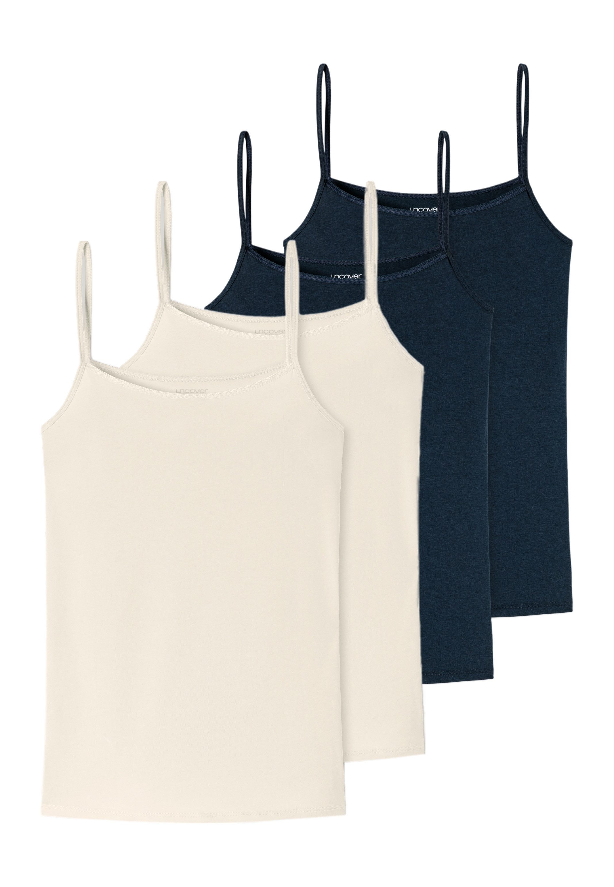 uncover by SCHIESSER Unterhemd 4er Pack Bamboo Cotton (Spar-Set, 4-St) Spaghetti Top - Baumwolle - Atmungsaktiv - Hochwertig verarbeitet