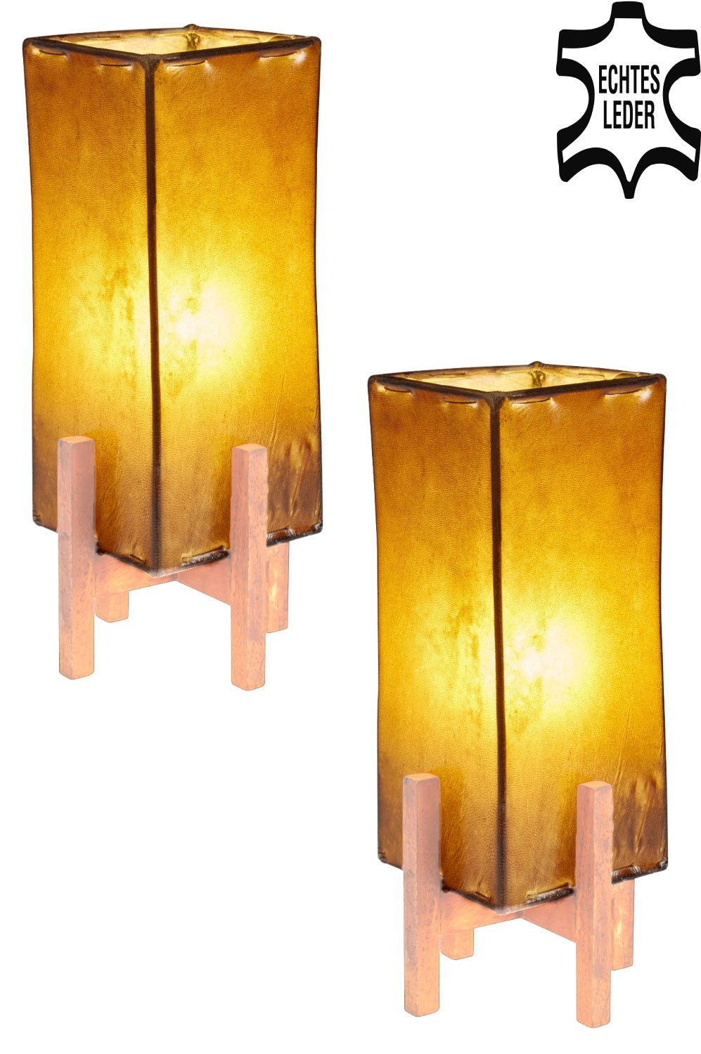 Marrakesch Orient & Mediterran Interior Tischleuchte Lampengestell Janka aus Holz, als Basis für Lampe Janka, Braun 16,5 cm – Bild 3 von 5