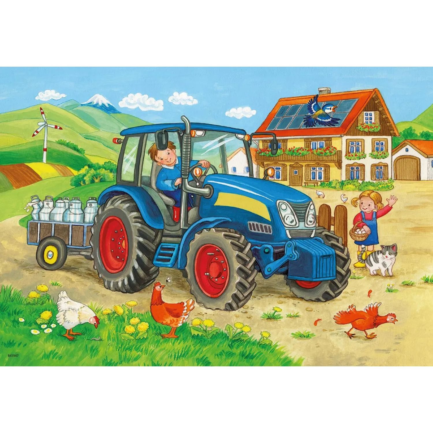 Ravensburger Puzzle Baustelle und Bauernhof 2 x 12 Teile, 12 Puzzleteile