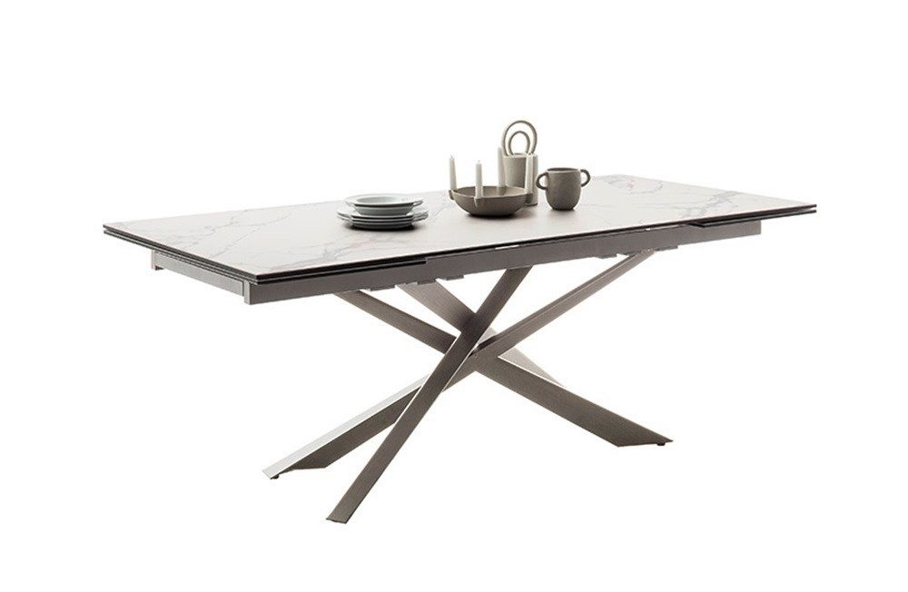 MCA furniture Esstisch Esstisch Tesero, creme / Edelstahl, ausziehbar, 200(300) x 95 (No-Set)