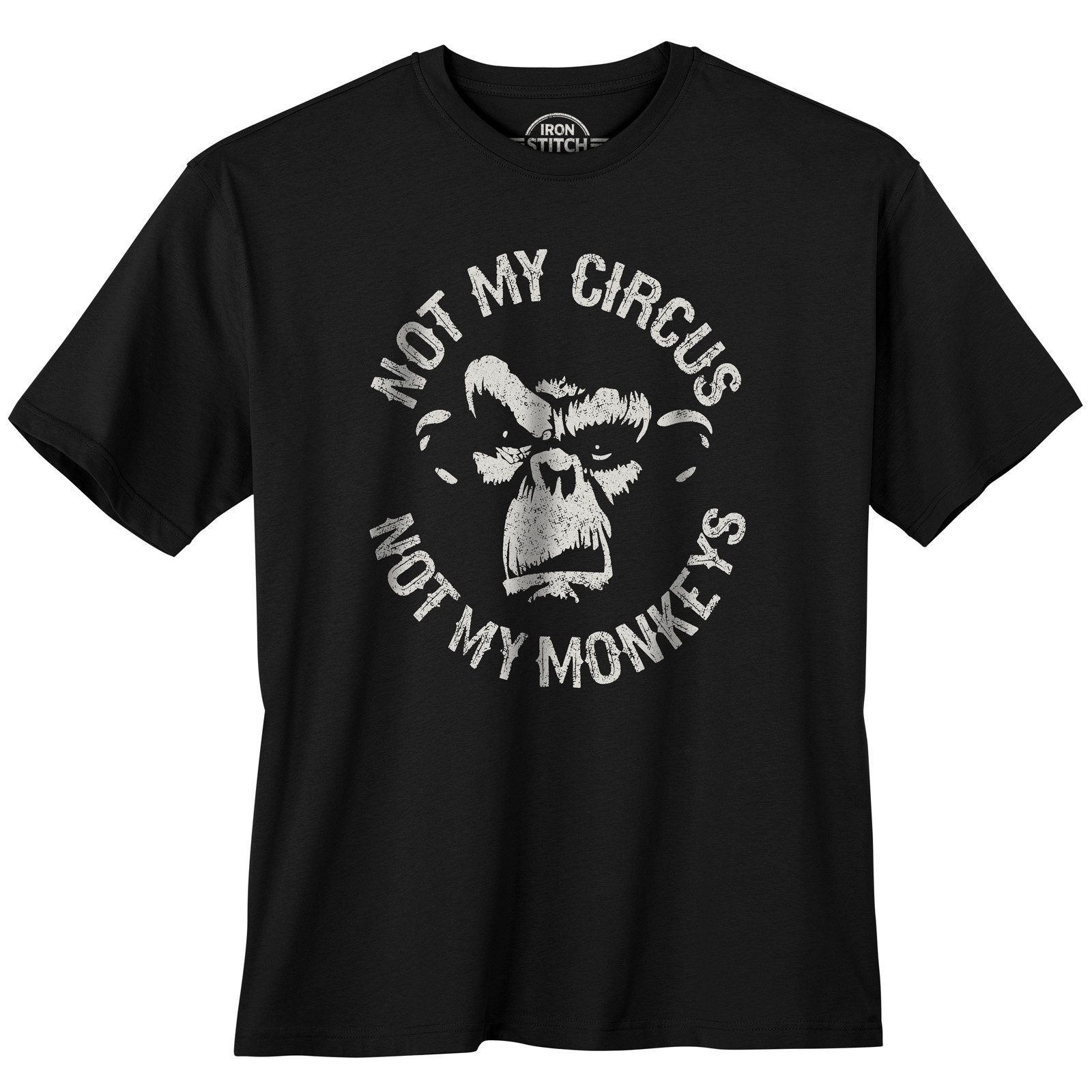 Iron Stitch Print-Shirt Iron Stitch Übergrößen T-Shirt Not my Circus schwarz