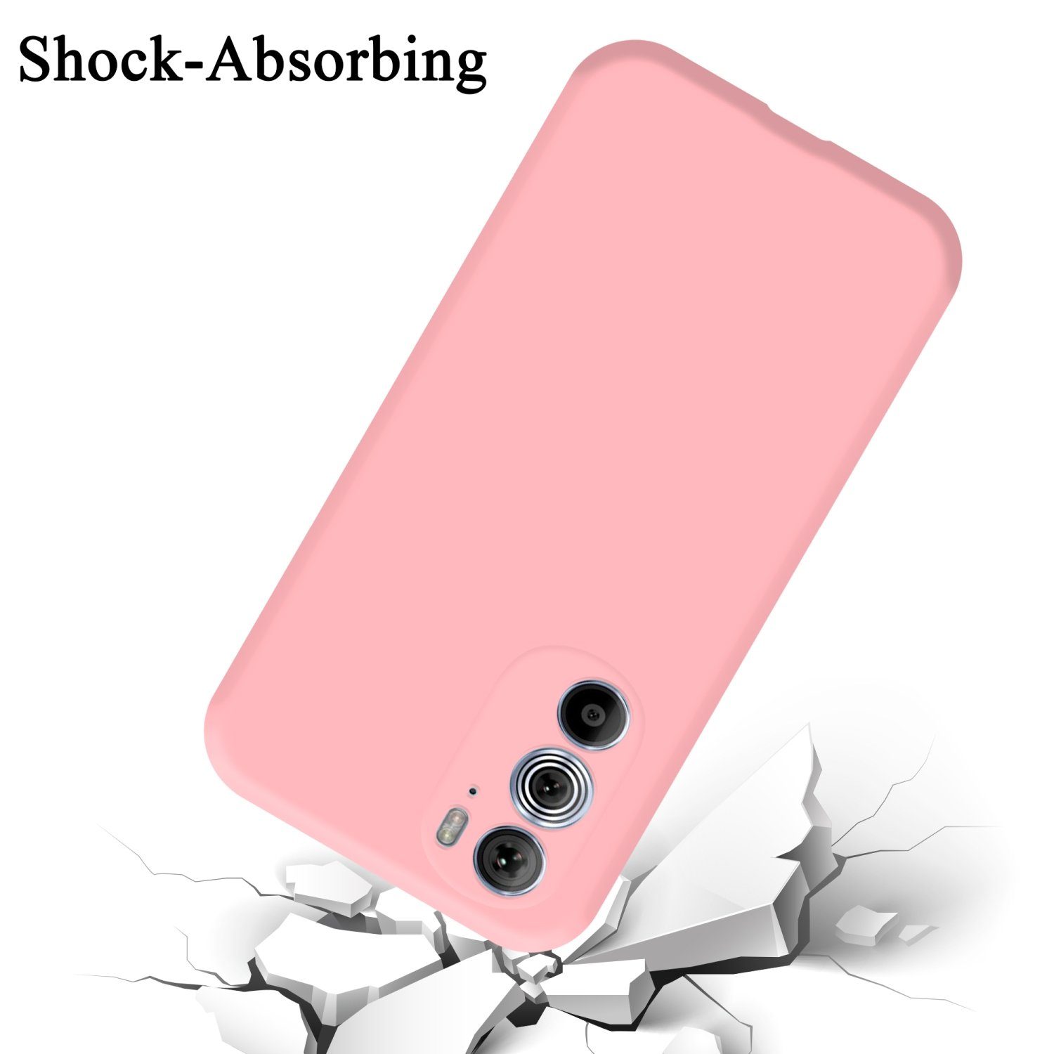Cadorabo Handyhülle für Motorola EDGE 30 PRO / EDGE+ Hülle Motorola EDGE 30 PRO / EDGE+, Flexible Hülle TPU Silikon Schutzhülle Back Cover Case