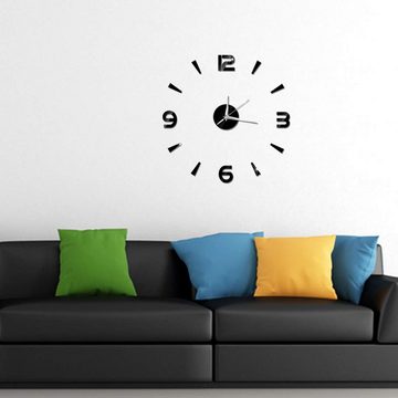 Cbei Wanduhr 80-130cm große einfache-Wanduhr 3D DIY Acryl-Uhr stille Deko-Uhren (Lautlos für Restaurants Wohnzimmer Schlafzimmer Dekoration Uhr)