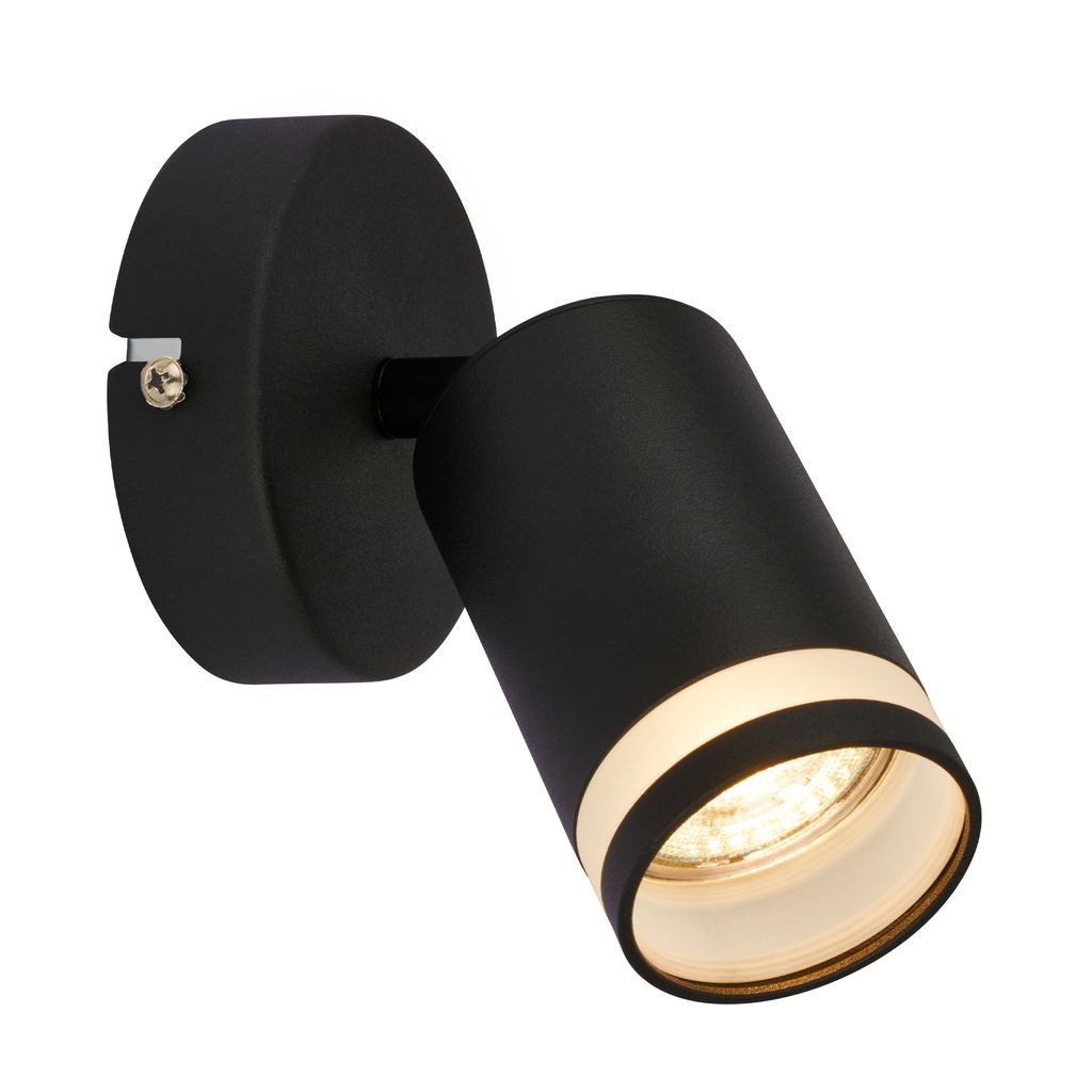 Briloner Leuchten Wandleuchte 2832015, ohne Leuchtmittel, 2700K - Extra-Warmweiß, Wandlampe Innen 16x8x8 cm Schwarz GU10 max. 9W Bettlampe Schlafzimmer