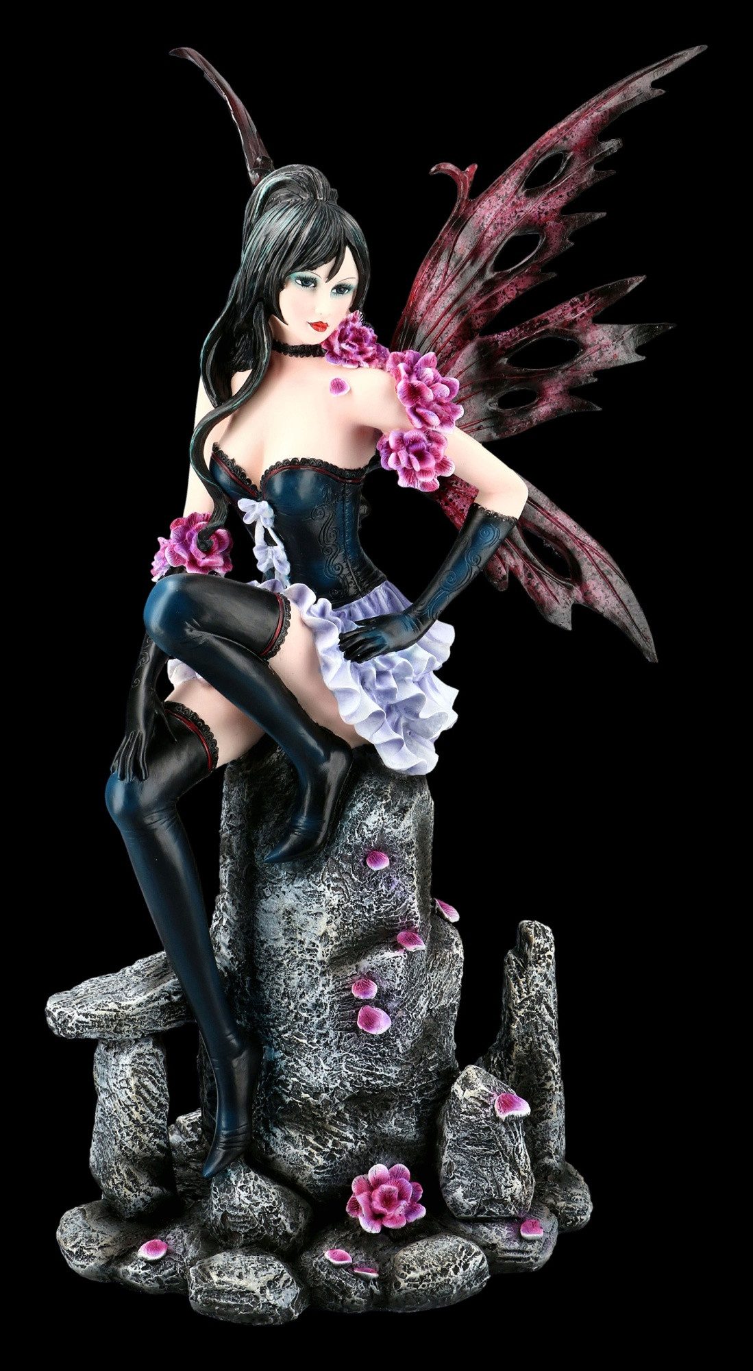 Figuren Shop GmbH Fantasy-Figur Elfen Figur Amanda – Fantasy Statue sitzende Elfe Sammlerfigur 56 cm