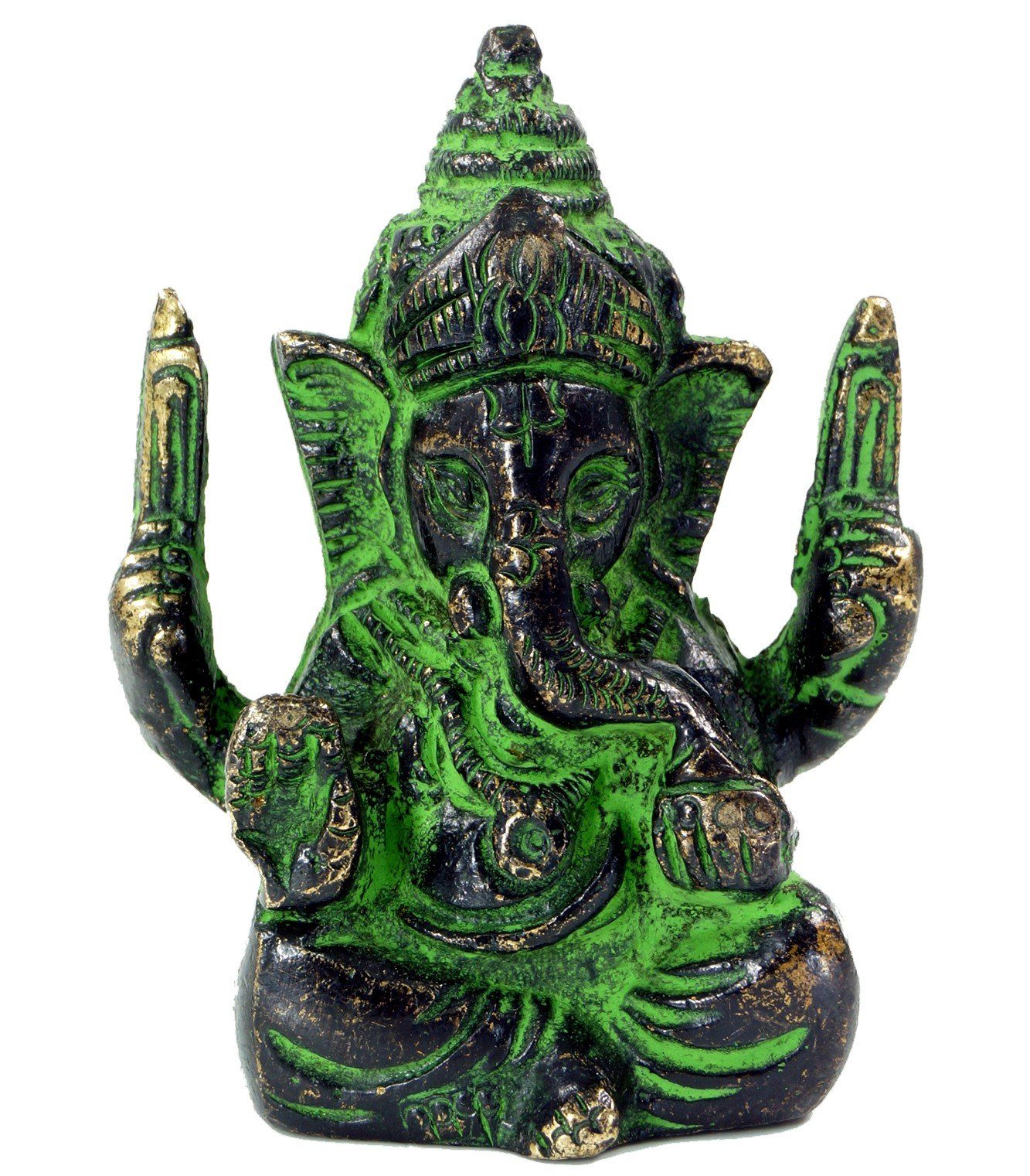 Guru-Shop Dekofigur Messingfigur Ganesha Statue 6 cm - Motiv 8