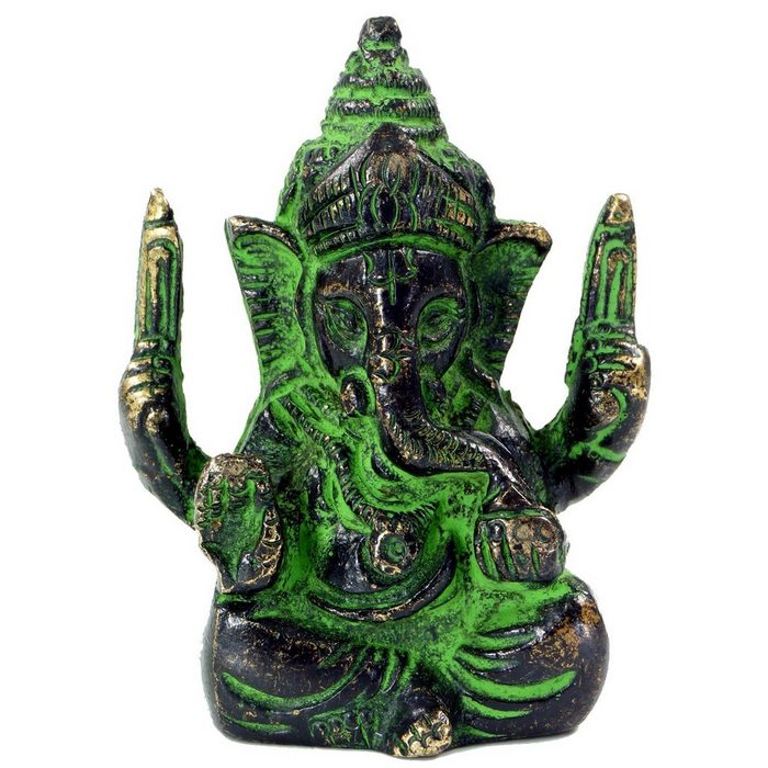 Guru-Shop Dekofigur Messingfigur Ganesha Statue 6 cm - Motiv 8