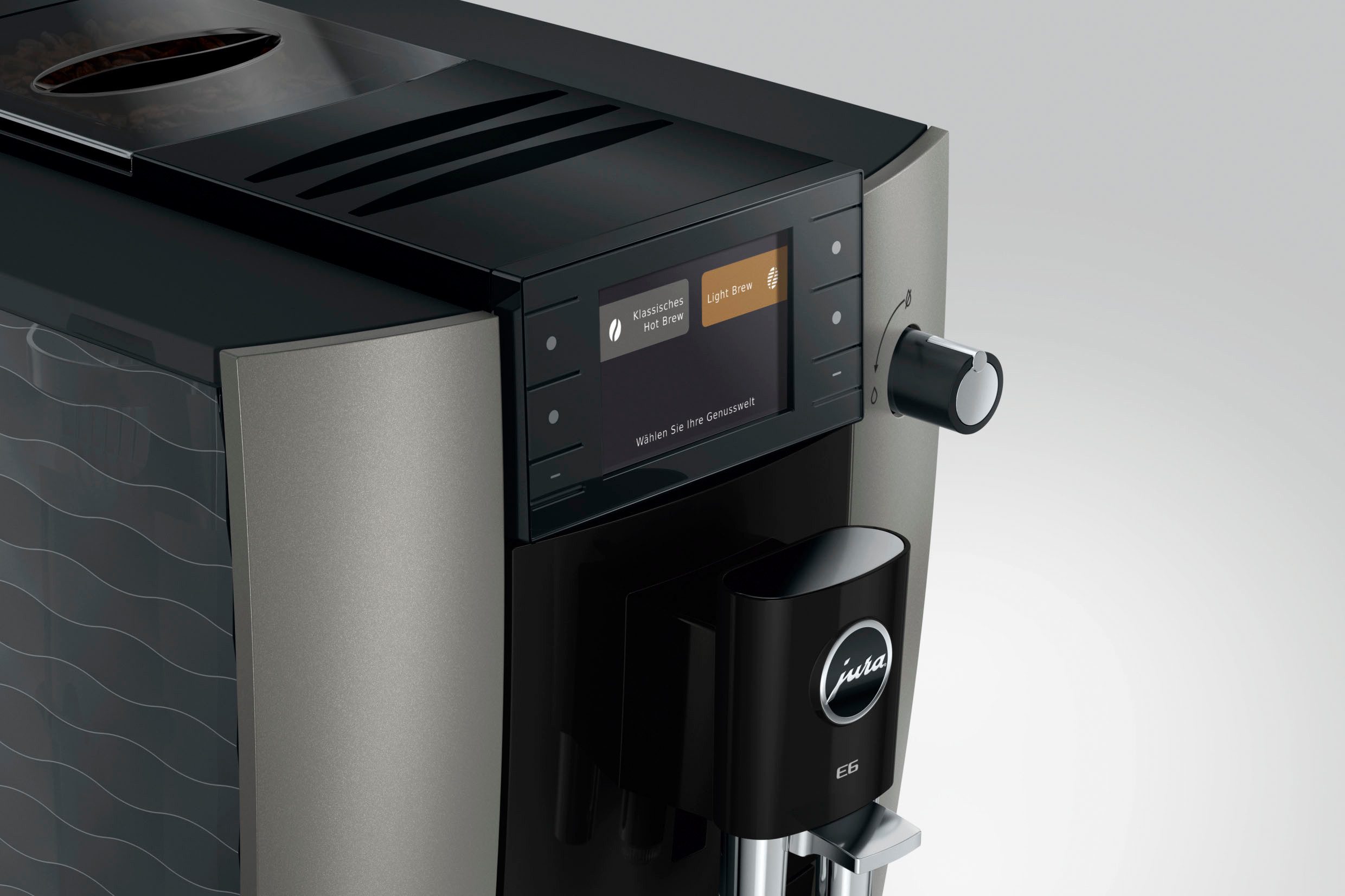 JURA Kaffeevollautomat 15828 E6 (ED), Dark Inox, 17 Spezialitäten, Hot&Light Brew, Energiesparmodus – Bild 4 von 5