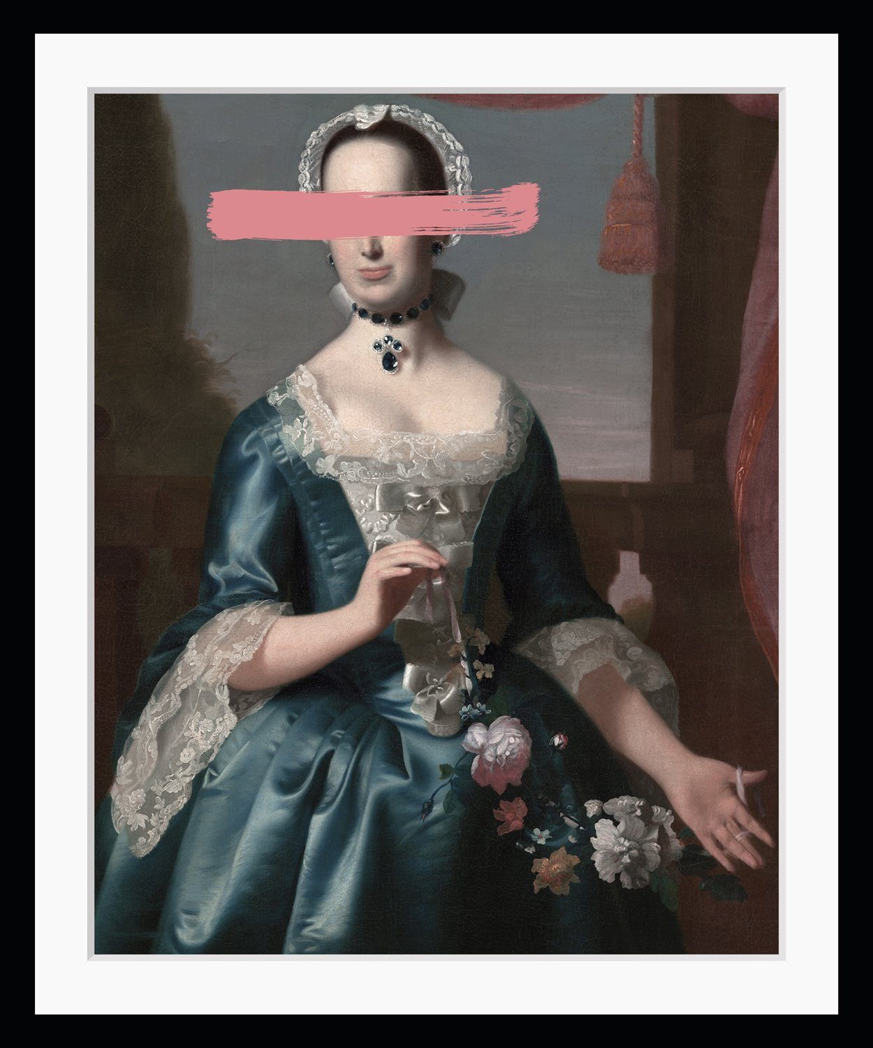 queence Bild Ciara mit Farbklecks, Bilder von Frauen, Frau, Gemälde, Historische Persönlichkeiten, Kunst, HD Premium Poster-Druck inkl. Holzrahmen
