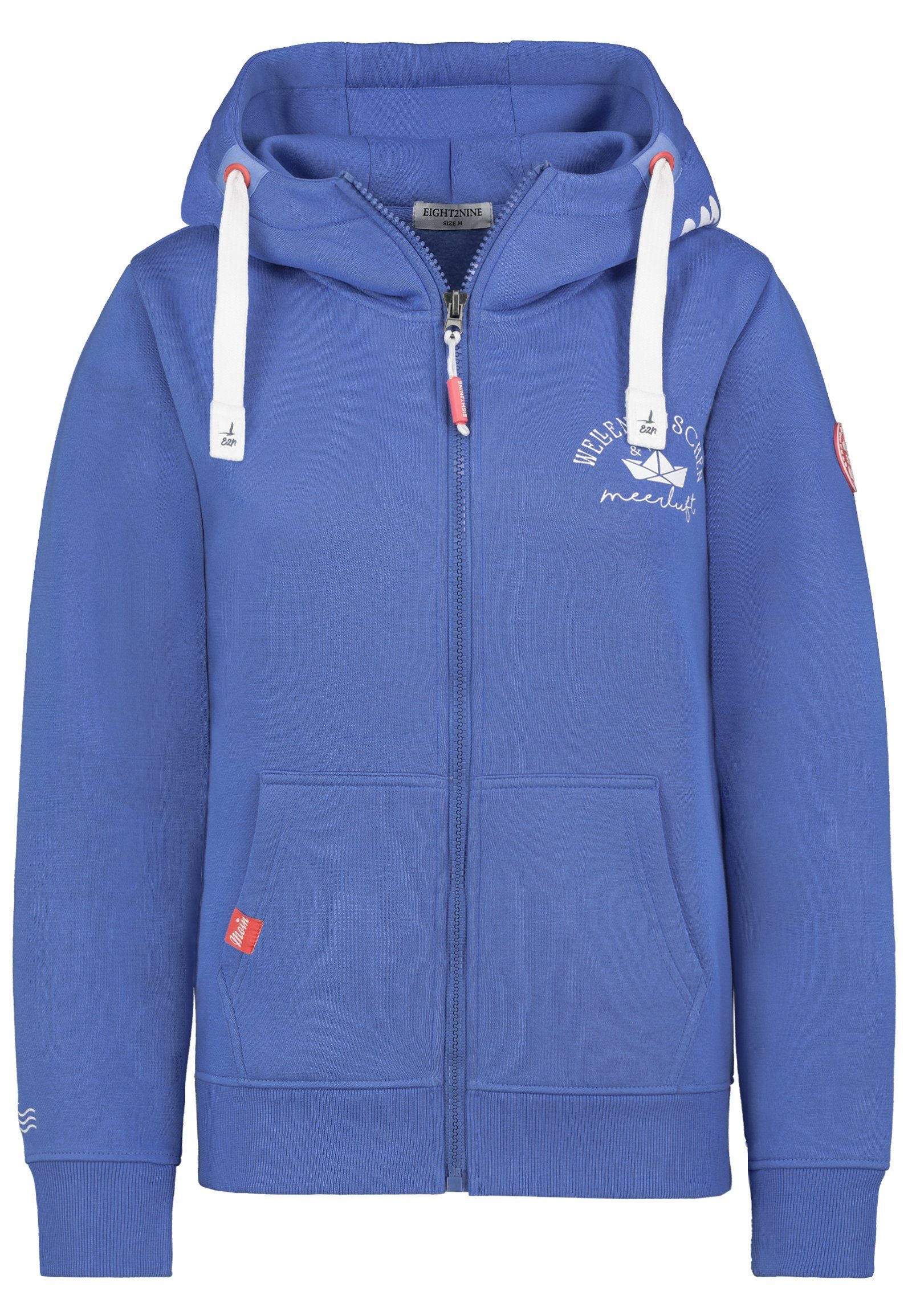 Kapuzensweatjacke Sweatjacke mit Küstenprint