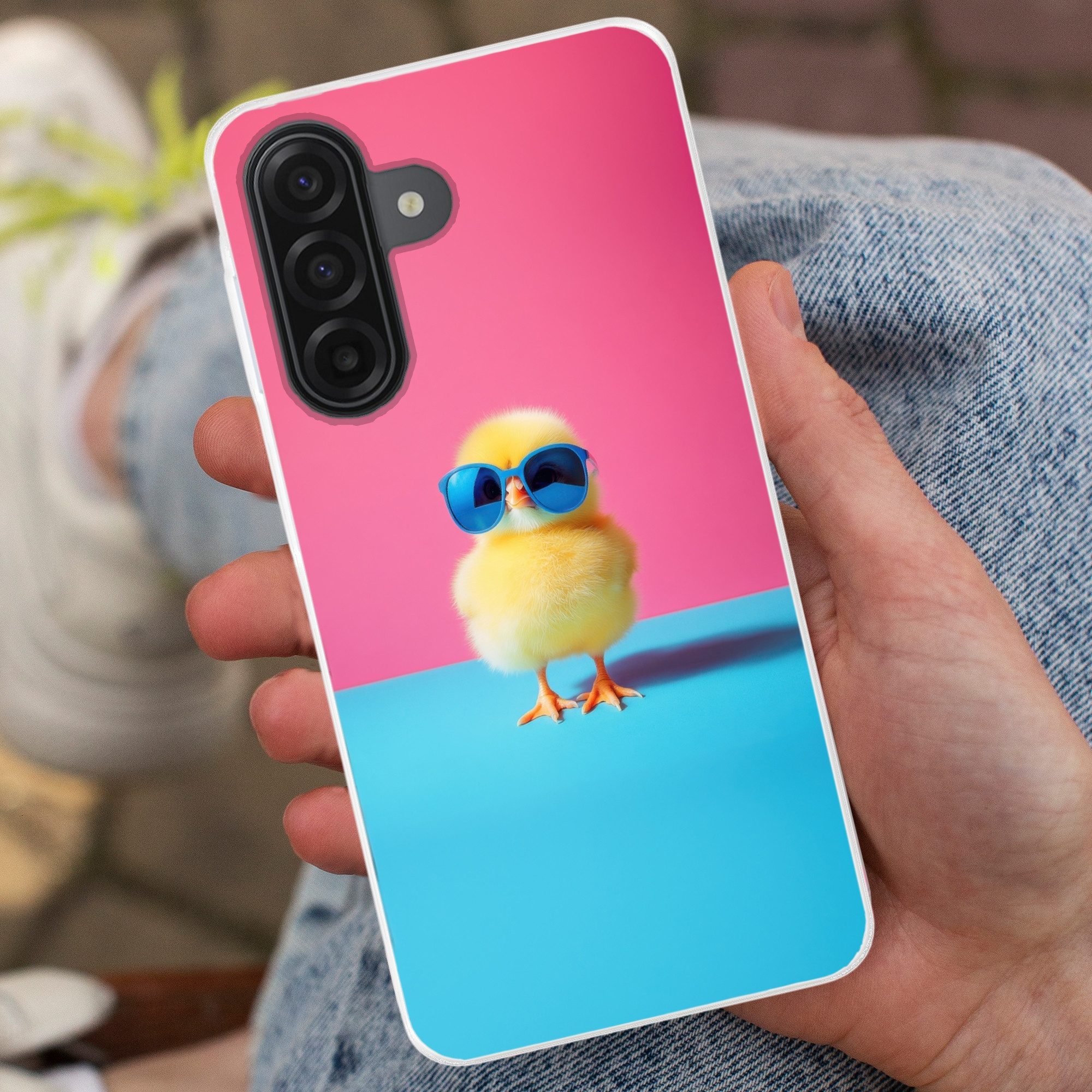 MuchoWow Handyhülle für Samsung Galaxy A17 Chick - Sonnenbrille - Blau, Smartphone-Bumper, Print, Handy Schutzhülle Dünn