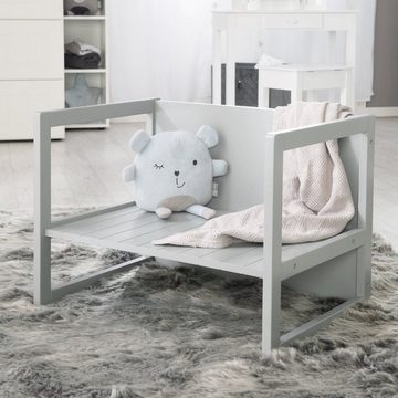 roba® Sitzbank Sitzbank/Tisch Kombination, grau, für Kinder; in einen Tisch verwandelbar