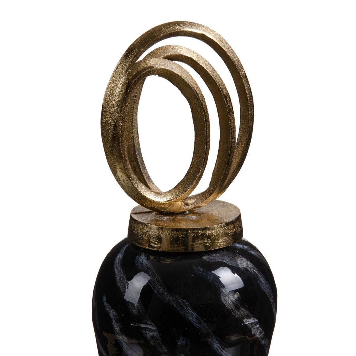 15 Dekovase Bigbuy cm 46 Glas Vase x x Schwarz 15 Metall Gold