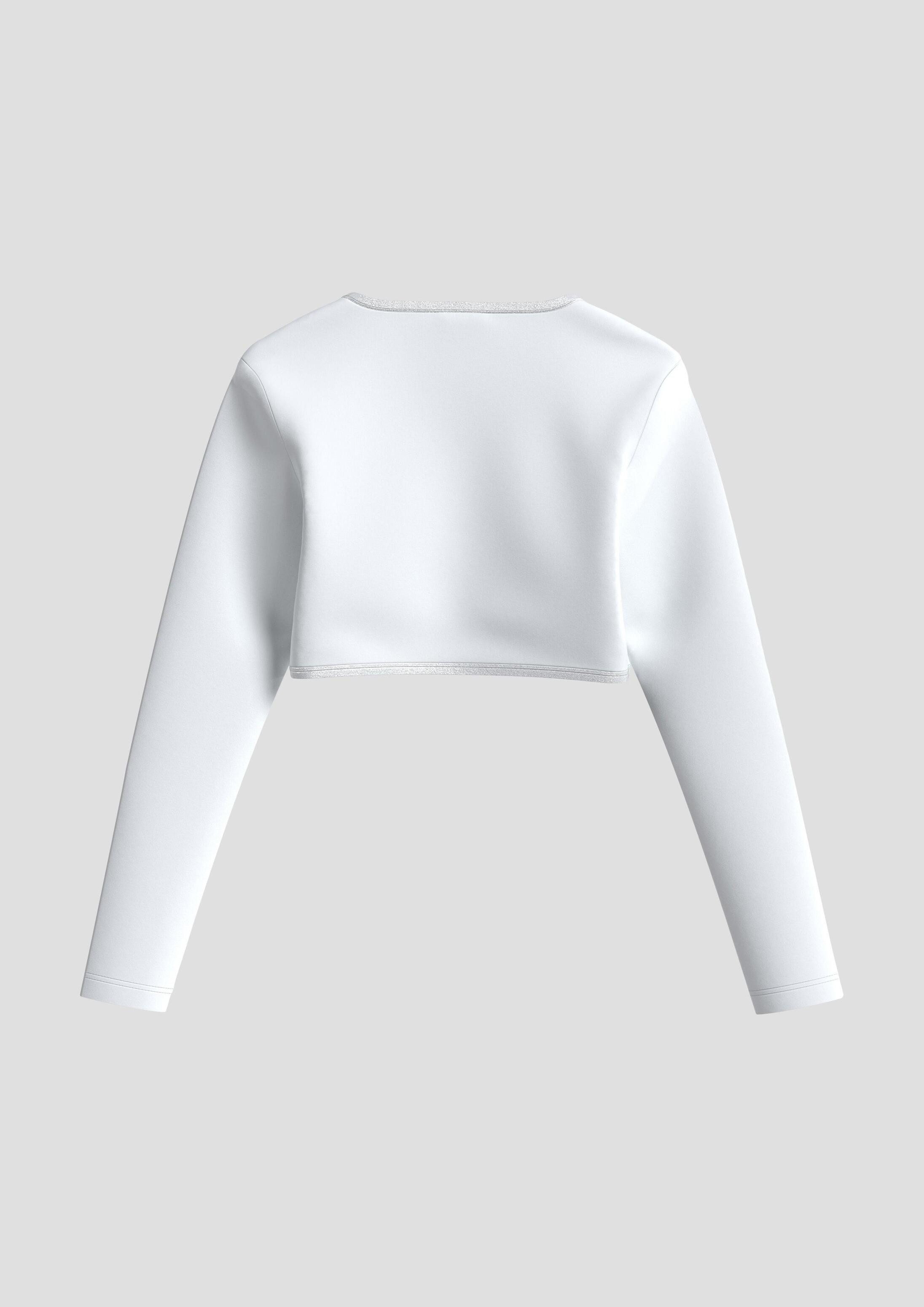 s.Oliver Langarmshirt T-Shirt Bolero mit Blumenknopf