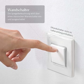 EMKE Badspiegel Kleiner mit Beleuchtung Badezimmerspiegel Pflaumenblüten-Serie (Touch Schalter), 6500K Kaltweiß Licht Dimmbar IP44