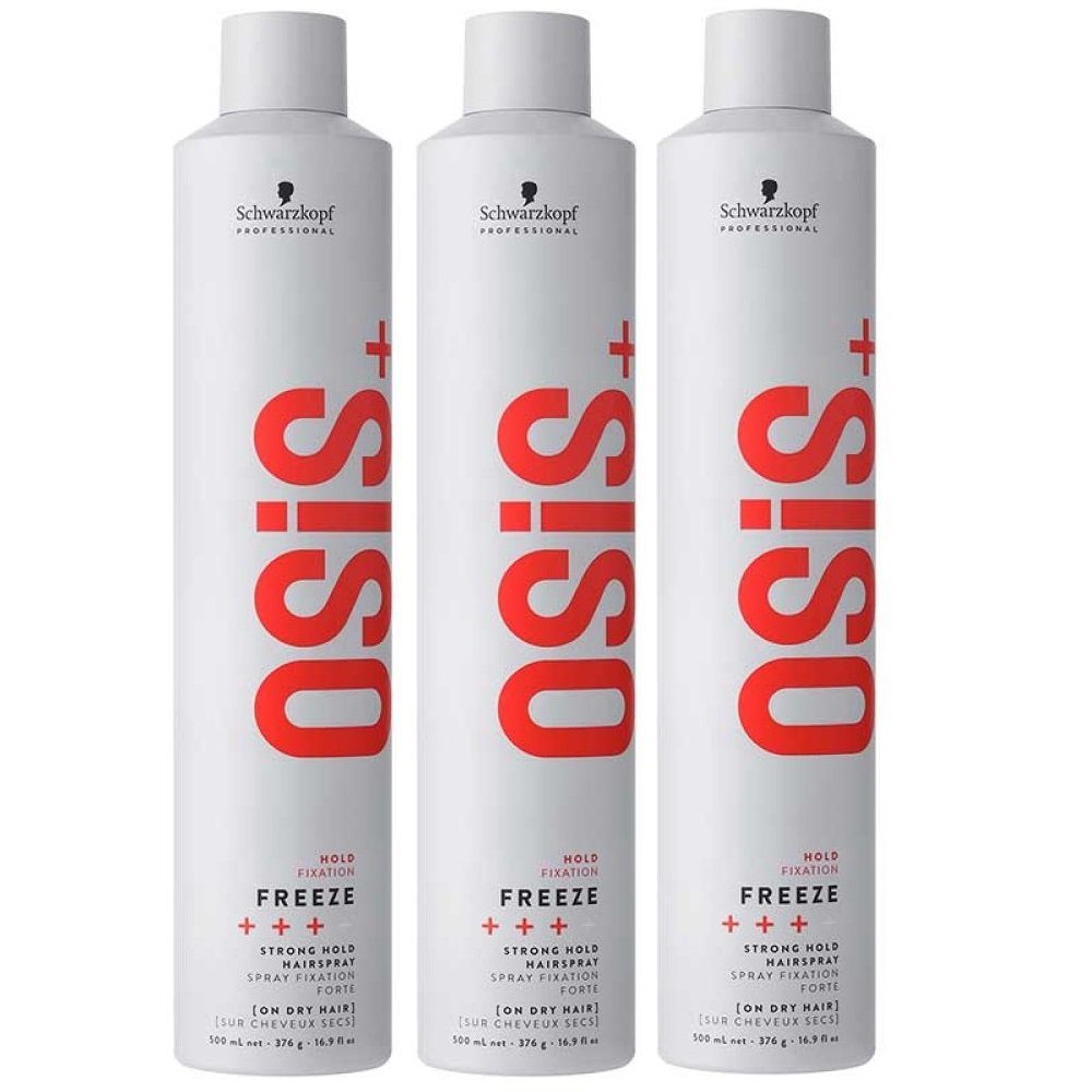 Professional Hairspray Hold Freeze 3x500ml Osis Schwarzkopf Haarpflege-Spray Strong