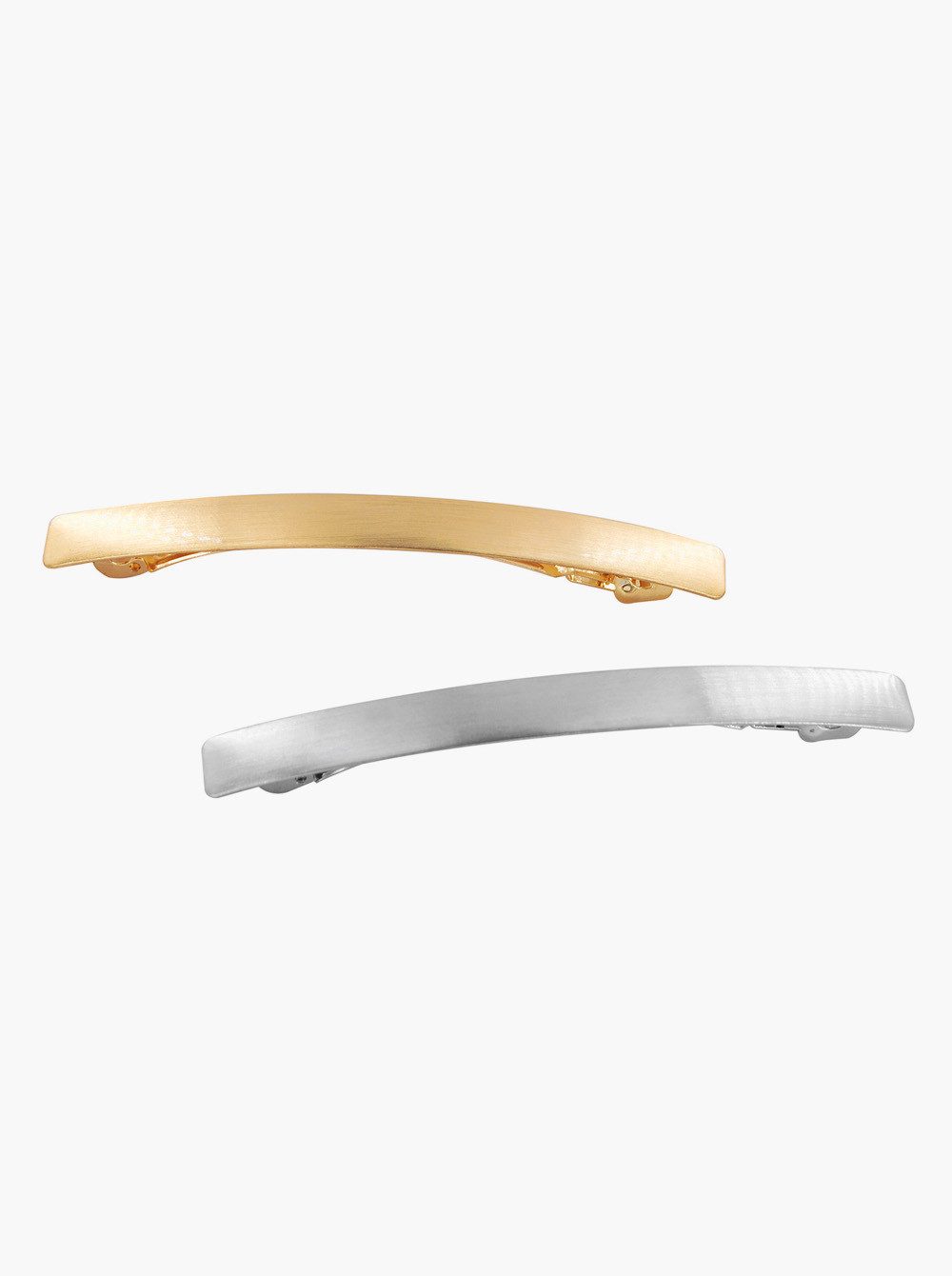 axy Haarspange Rechteck Haarspange aus glänzendem glattem Metall, 2 Stück Set, Haarspange Haarklammer Damen Geometrisch