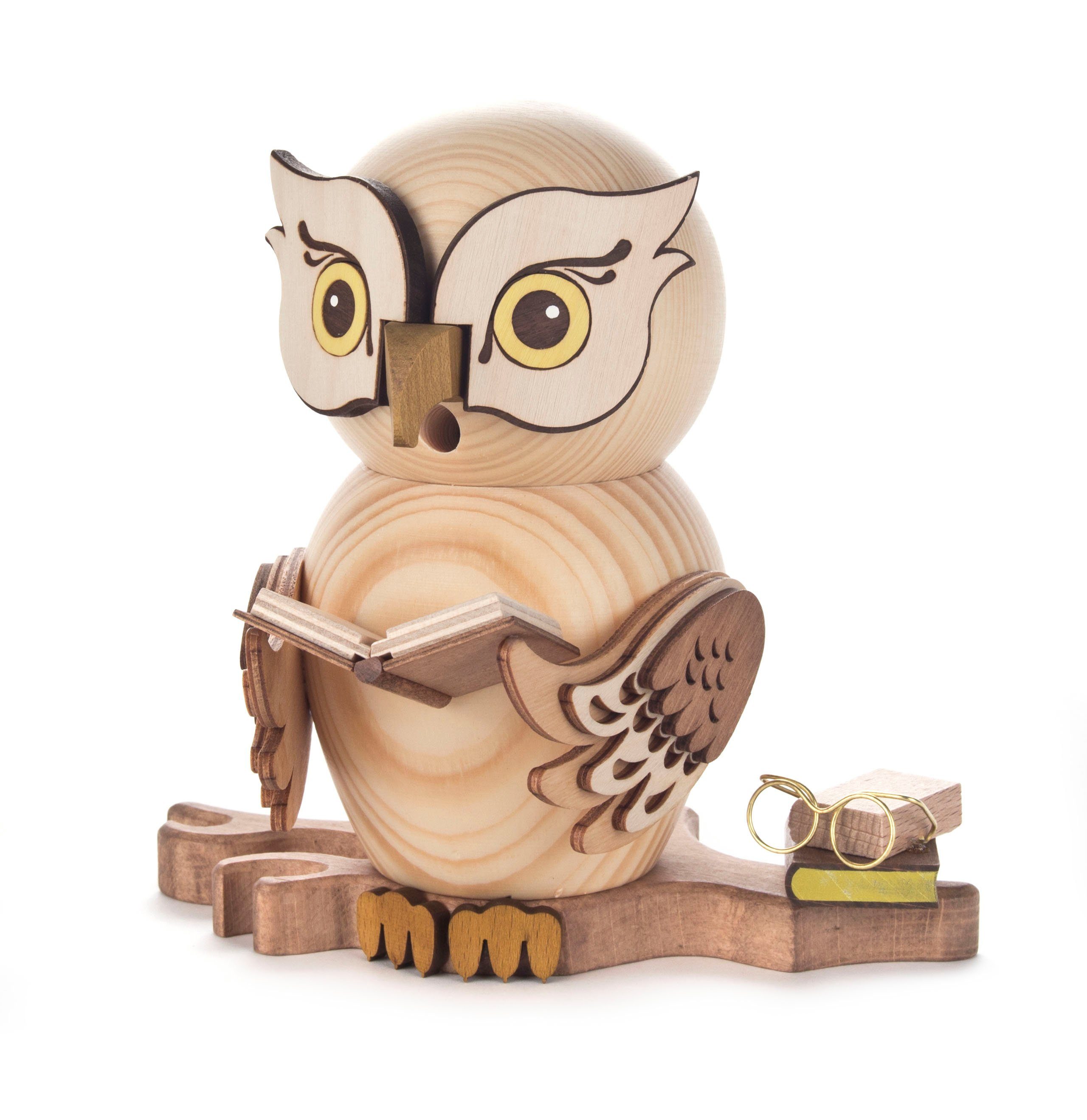 Räuchermännchen Reuchereule groß mit Bücher 15 cm