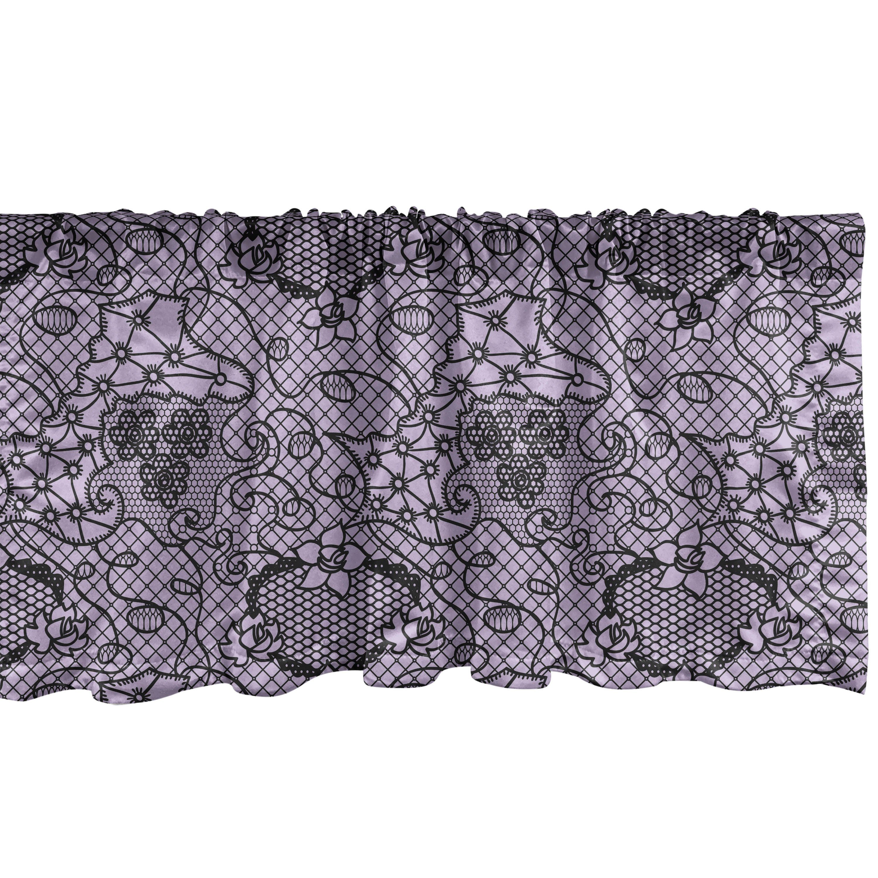 Scheibengardine Vorhang Volant für Küche Schlafzimmer Dekor mit Stangentasche, Abakuhaus, Microfaser, gotisch Feminine Victorian Motiv
