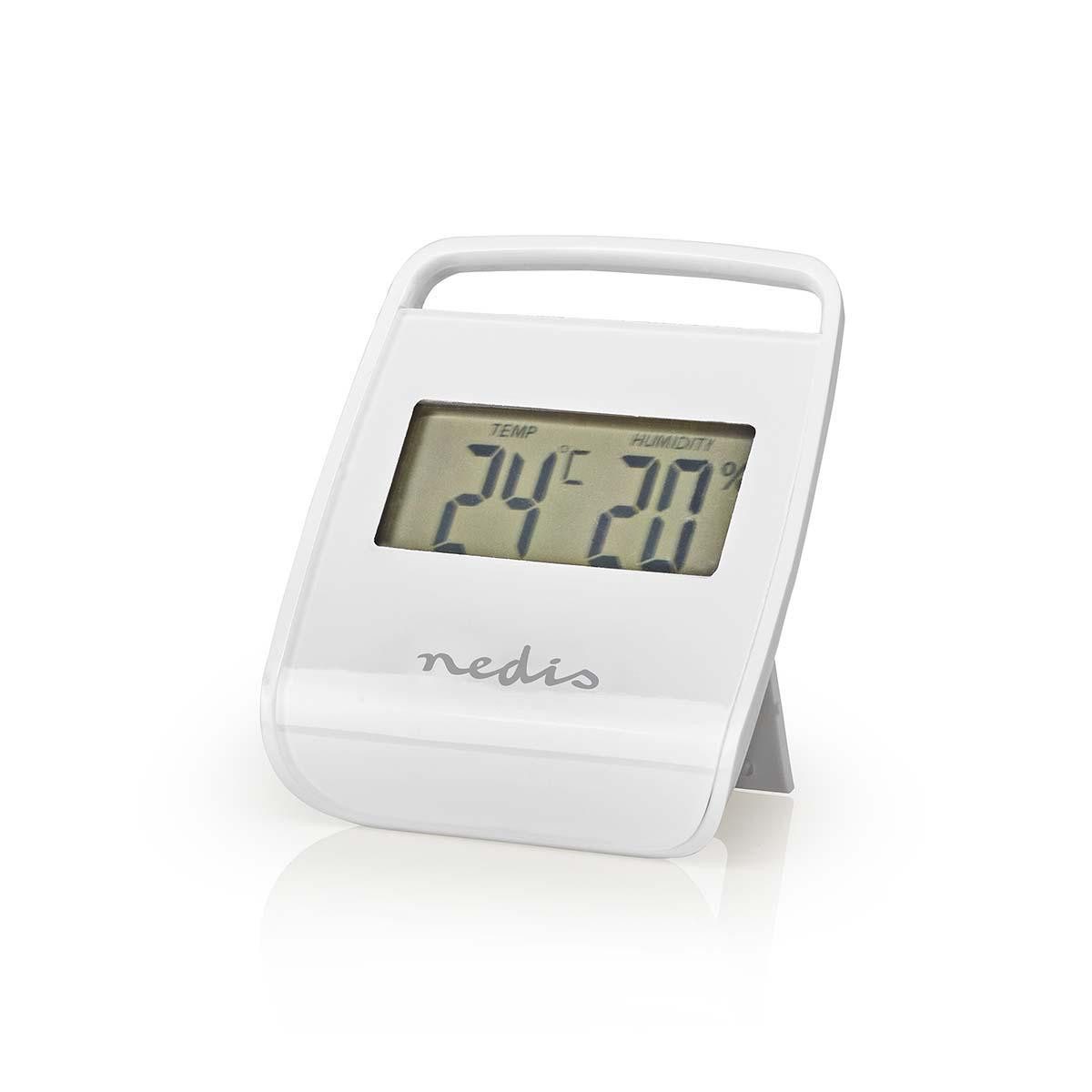 Nedis Raumthermometer WEST100WT, 1-tlg., Innenraumtemperatur, Innenraumfeuchtigkeit, für täglichen Einsatz