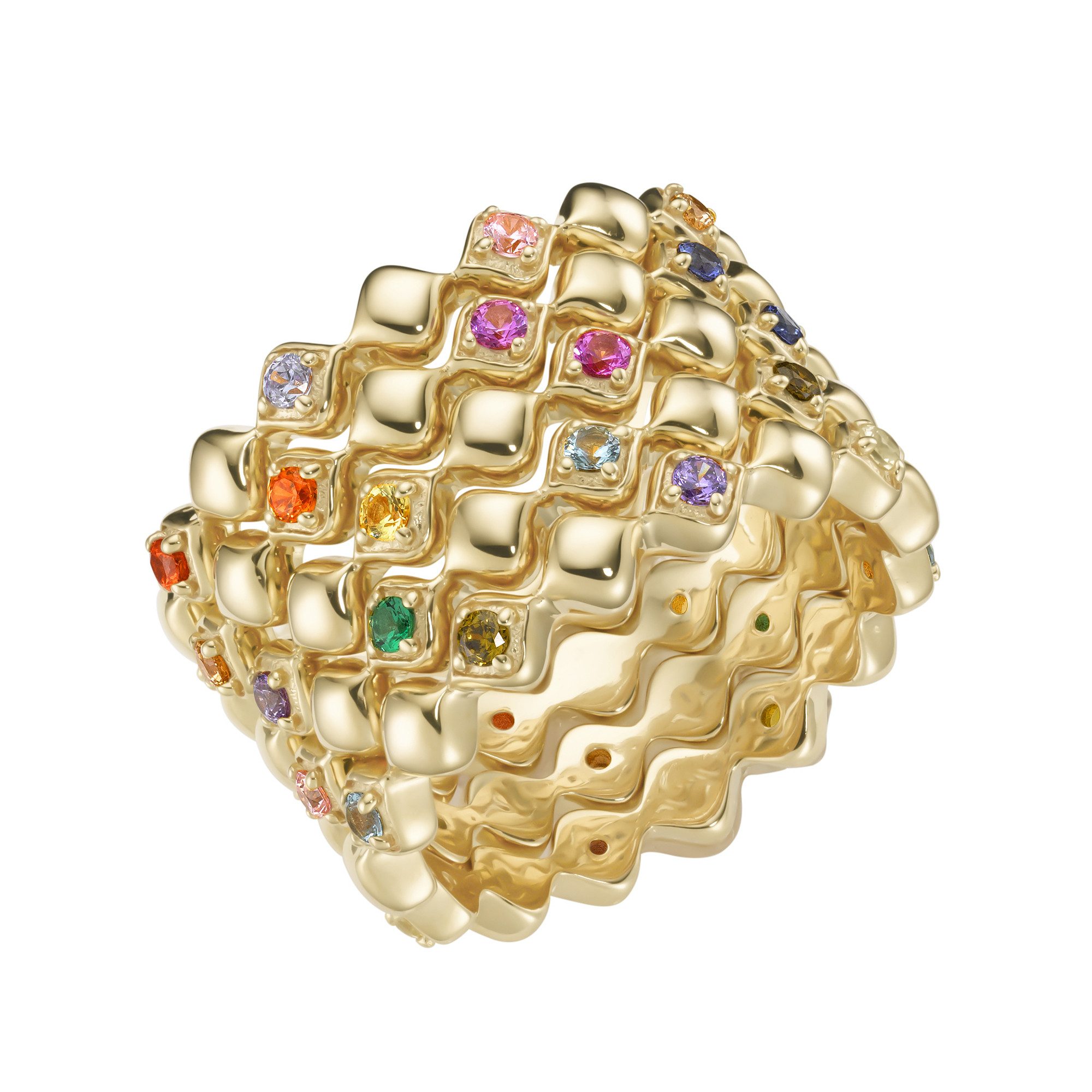 GIORGIO MARTELLO MILANO Silberring farbige Ziersteine, Silber 925