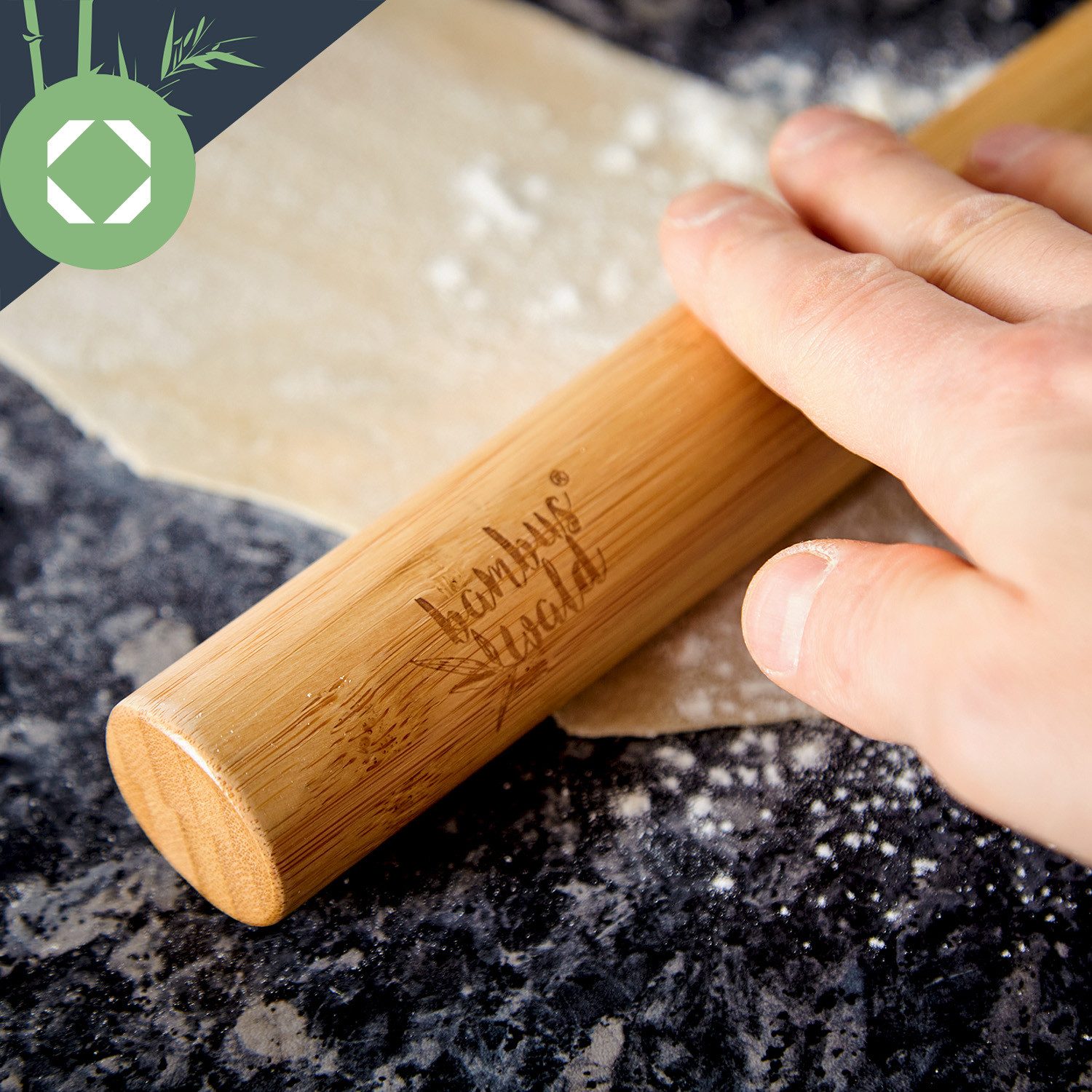 Klarstein Teigroller Teigroller Bambus im 2er Set Bambus