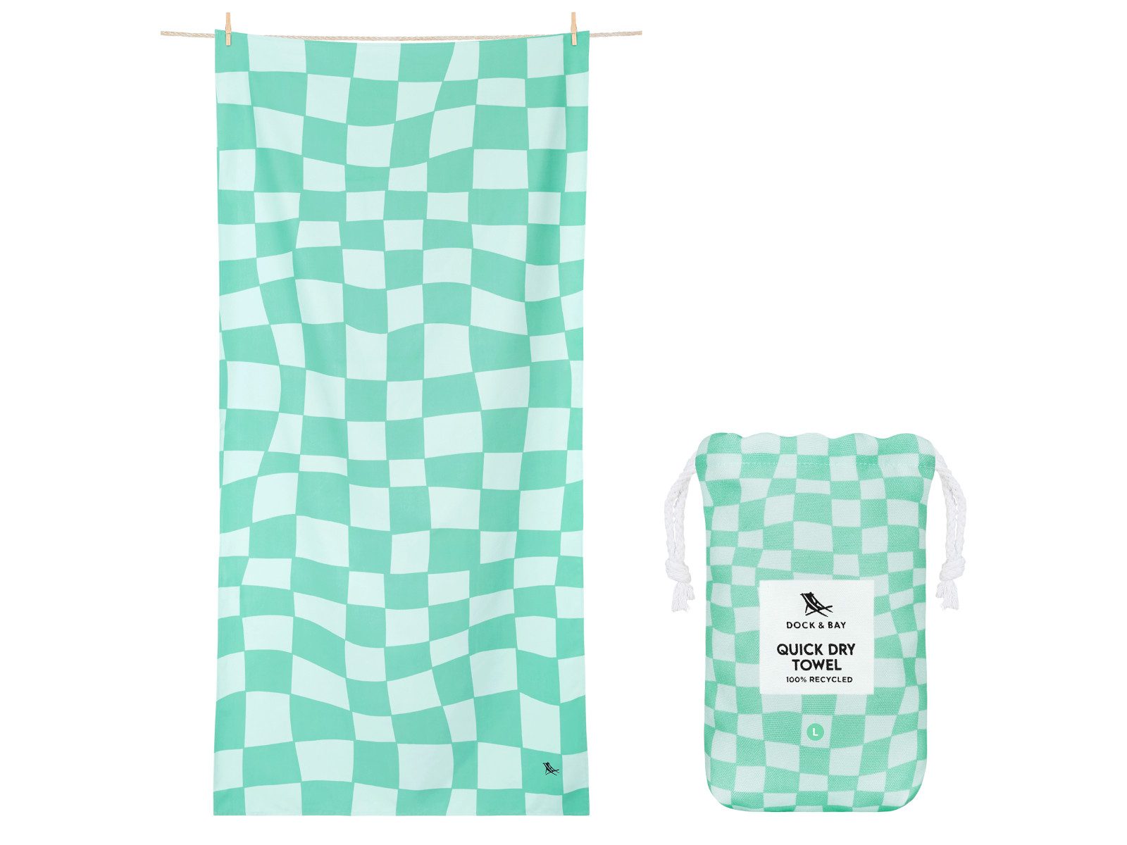 Dock & Bay LTD c/o Strandtuch Beach Towel L Check Mate 160x90cm, Polyester (TOWLB-DES-LG-CHECKMT)