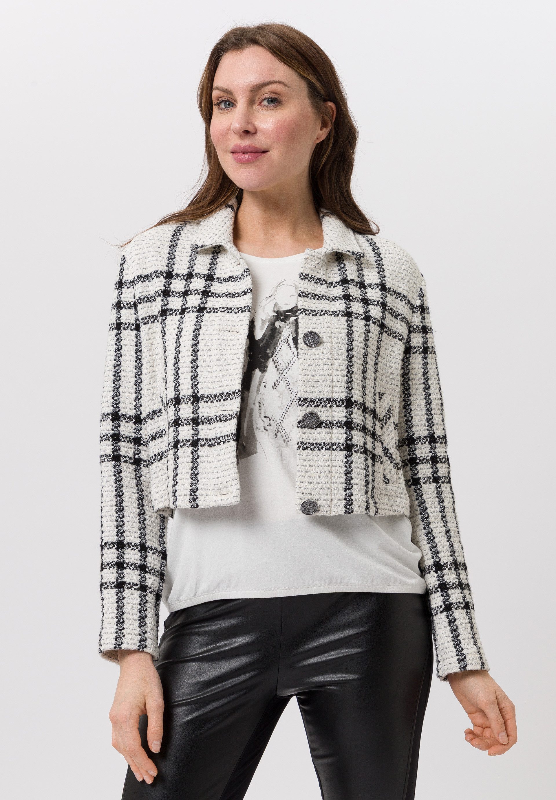 TUZZI Kurzjacke mit Strukturkaro günstig online kaufen