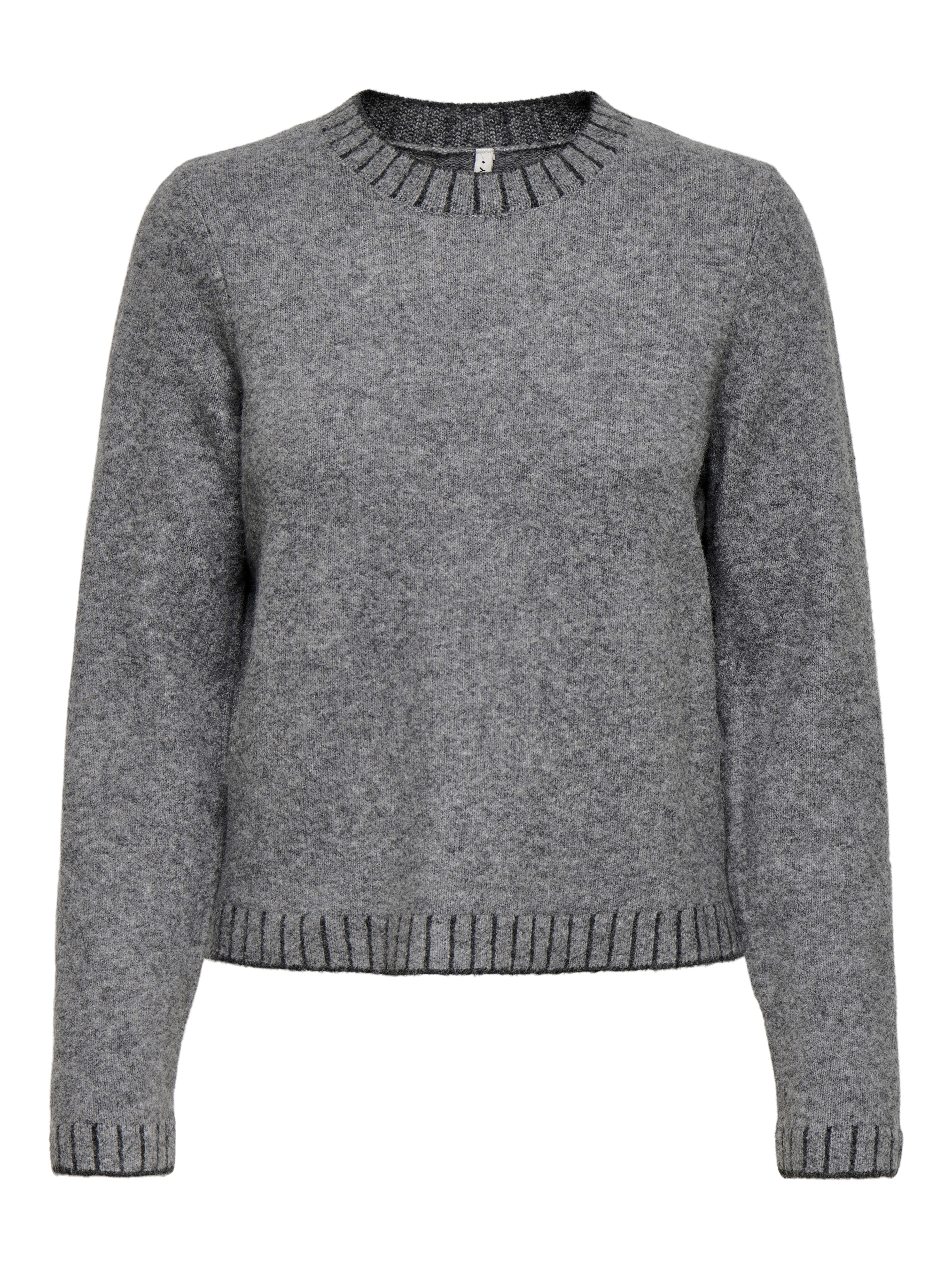 ONLY Strickpullover ONLFINA LS STITCH O-NECK CC KNT Materialmix, normal geschnitten