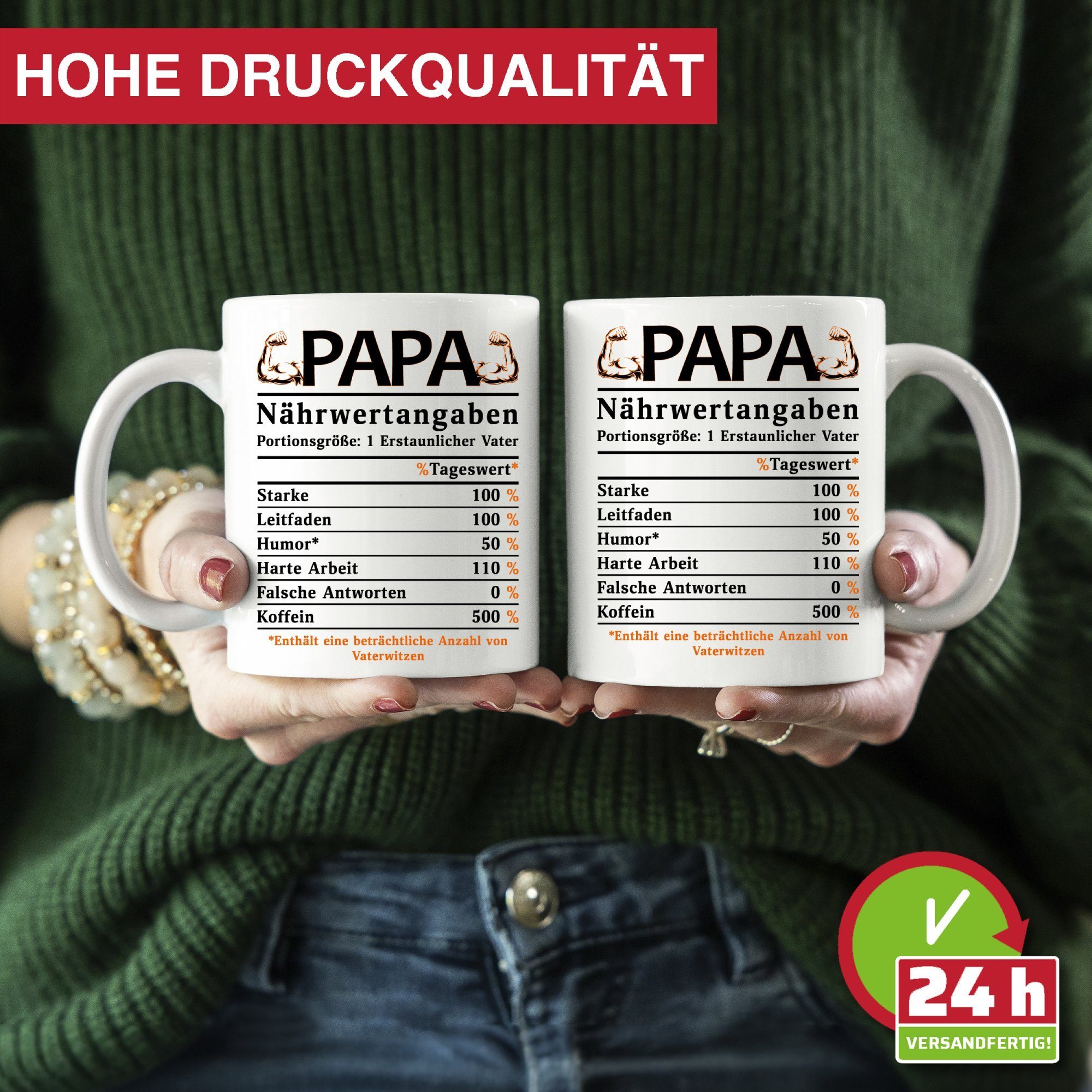 Giftandprint Tasse für Vater- Papa Tasse als Geschenk zum Vatertag Weihnachtsgeschenke, Mikrowellengeeignet, Spülmaschinenfest, Keramik, 325 ML
