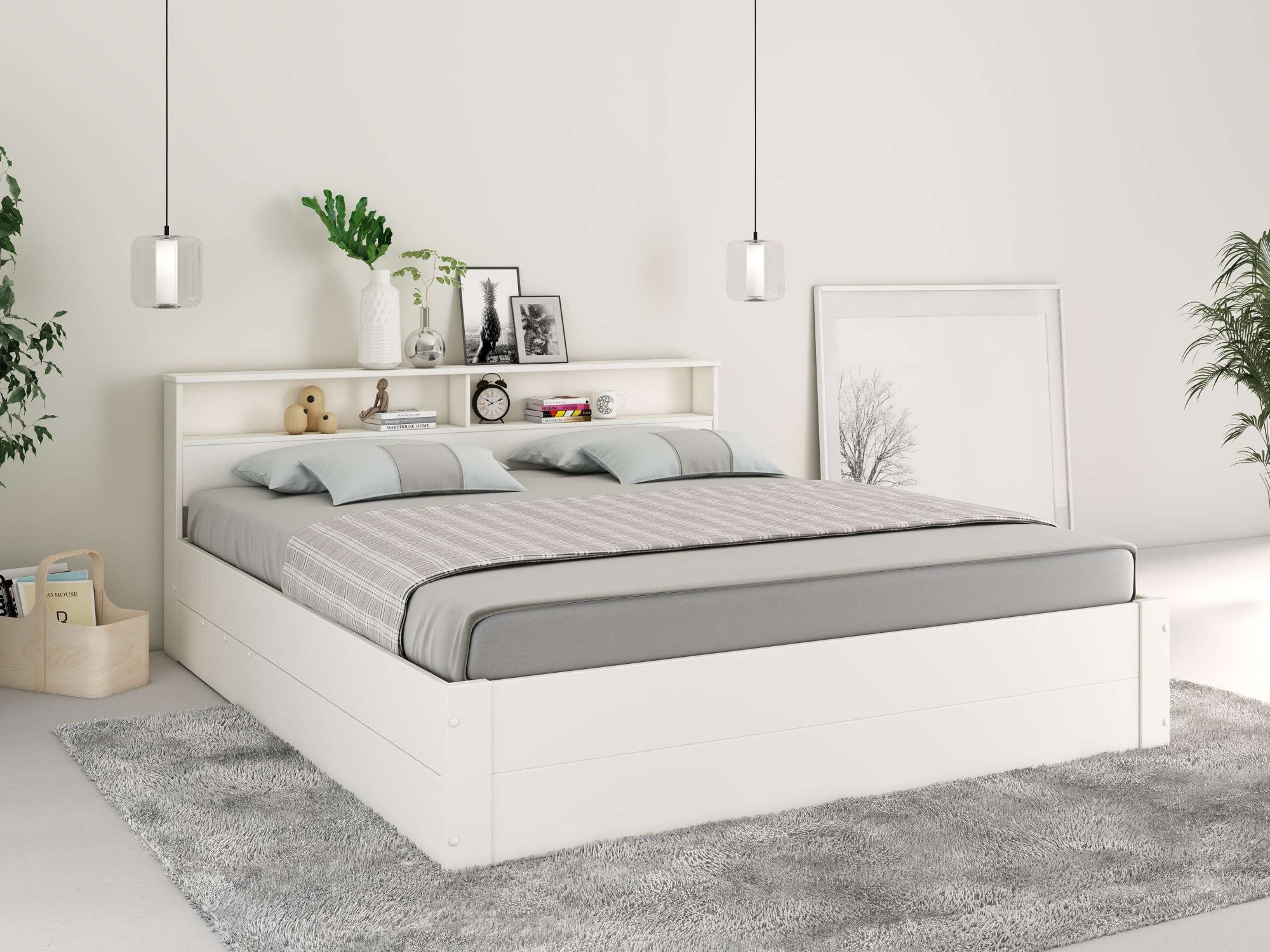 OTTO home Stauraumbett MAREILLES, Bett, Made in Europe, FSC® zertifiziertes Massivholz (140x200cm und 180x200cm), Massivholz, Hebemechanismus, Stauraum im Kopfteil und unter dem Bett