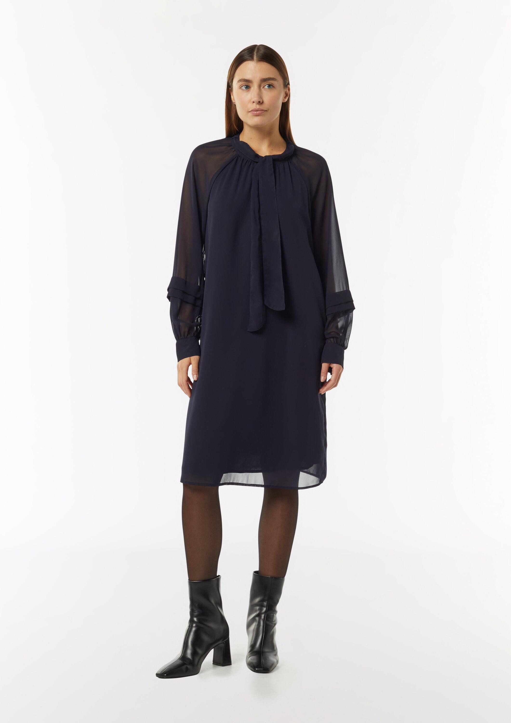 comma Minikleid Kleid Chiffonkleid mit transparenten Ärmeln günstig online kaufen