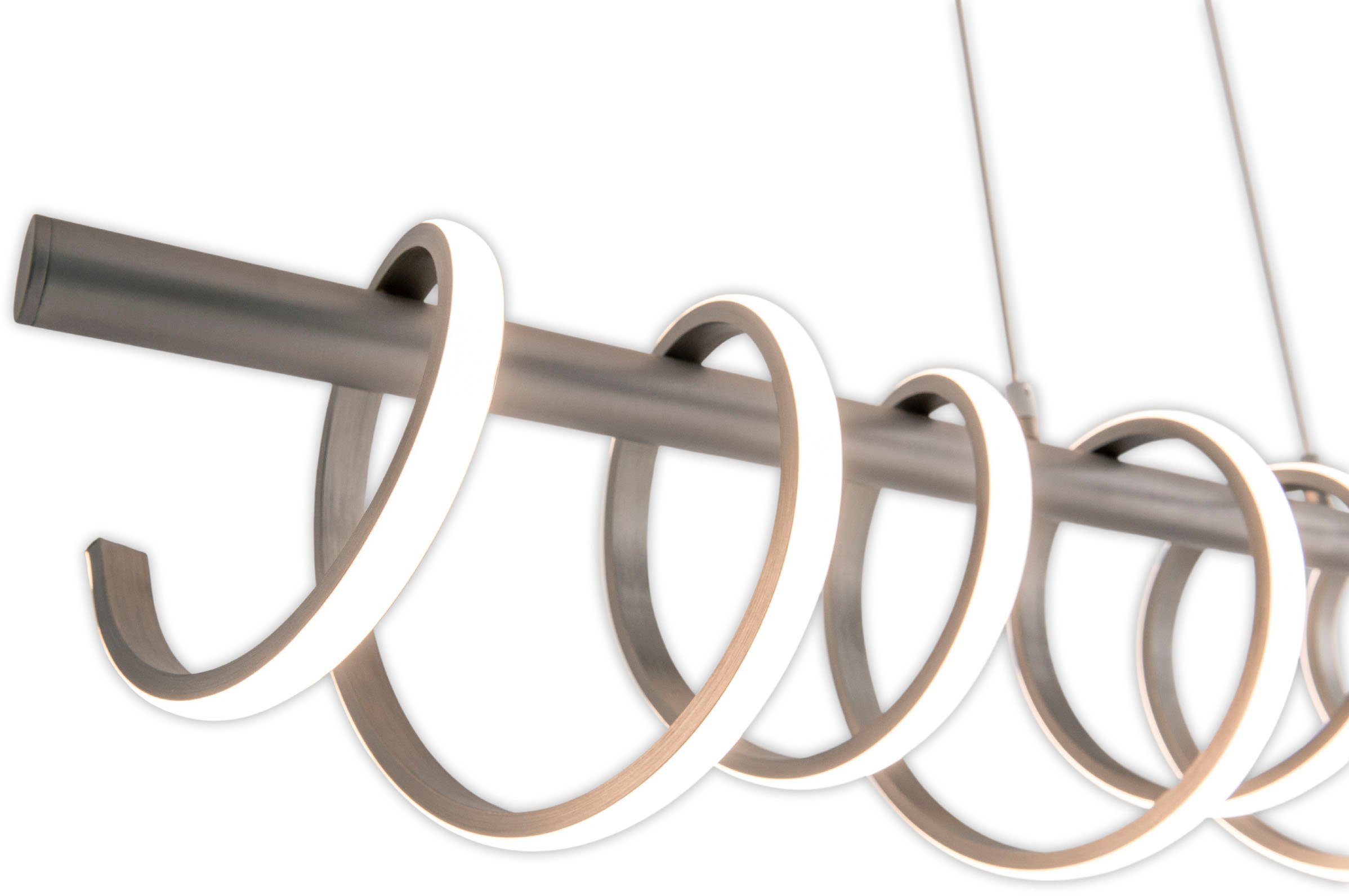 näve LED Pendelleuchte Belleza, Dimmfunktion, LED fest integriert, Warmweiß, Hängeleuchte warmweiß, 3-Stufen-dimmbar, 35W, L:100cm, silberfarben