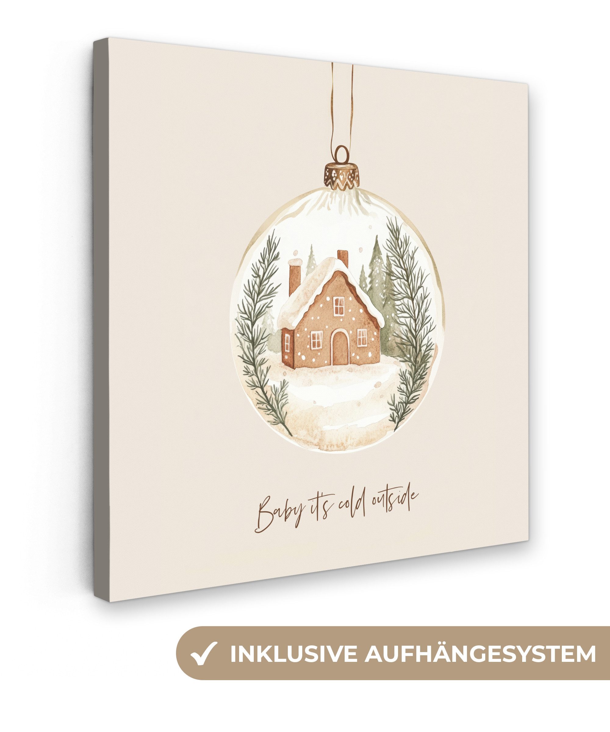 OneMillionCanvasses® Leinwandbild Zitat - Winter - Weihnachten - Beige - We günstig online kaufen