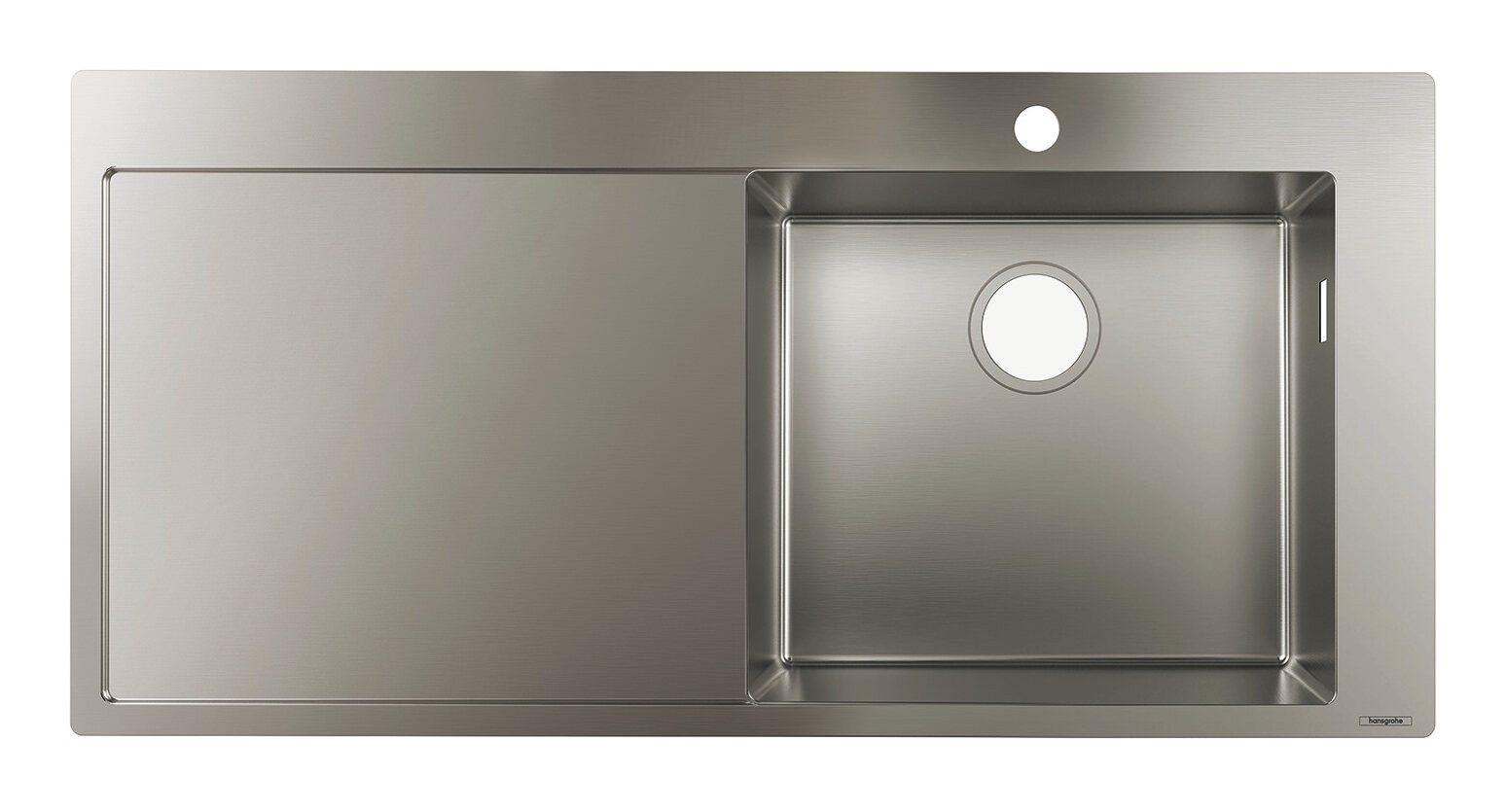 hansgrohe Küchenspüle S71, Einbauspüle S715-F450 mit Abtropffläche links - Edelstahl