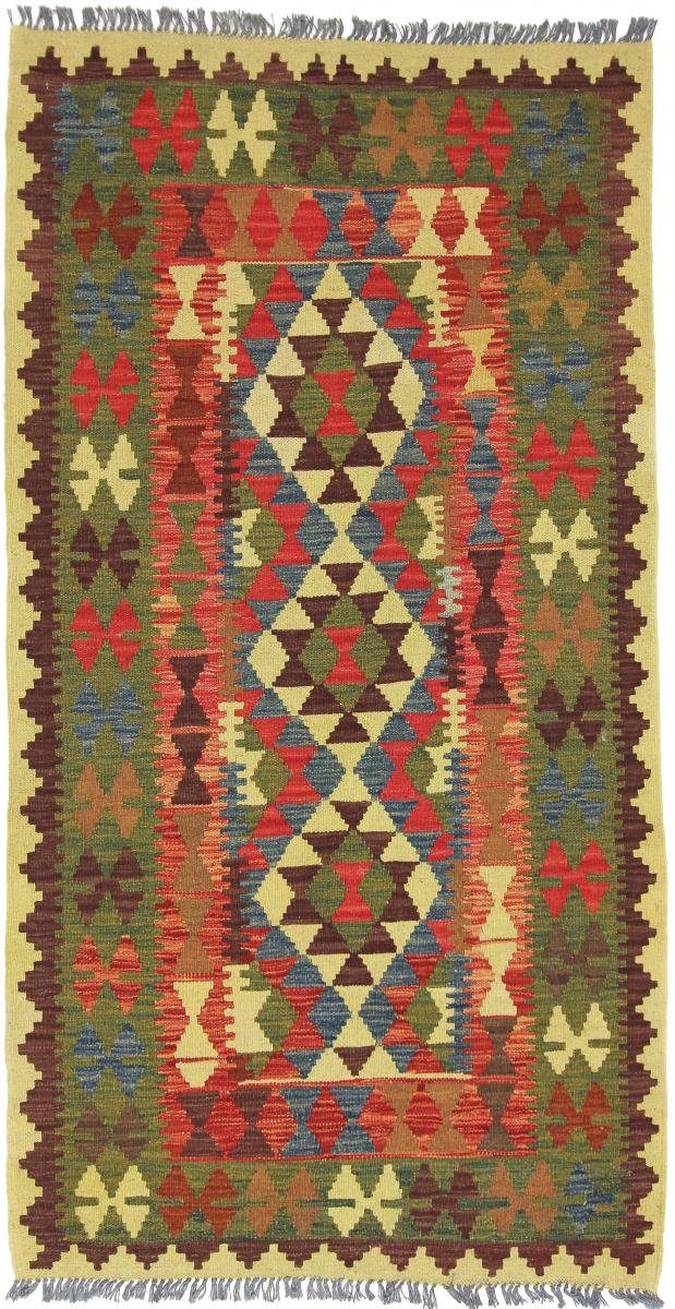Orientteppich Kelim Afghan 103x201 Handgewebter Orientteppich Läufer, Nain Trading, rechteckig, Höhe: 3 mm