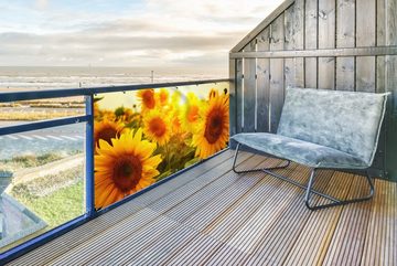 MuchoWow Balkonsichtschutz Sonnenblume - Gelb - Blumen - Sonne (1-St) Balkonbanner, Sichtschutz für den Balkon, Robustes und wetterfest