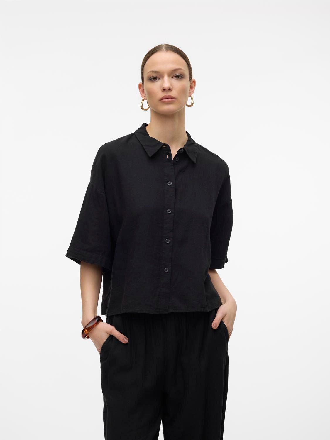 Vero Moda Hemdbluse VMLINN LINEN 2/4 günstig online kaufen