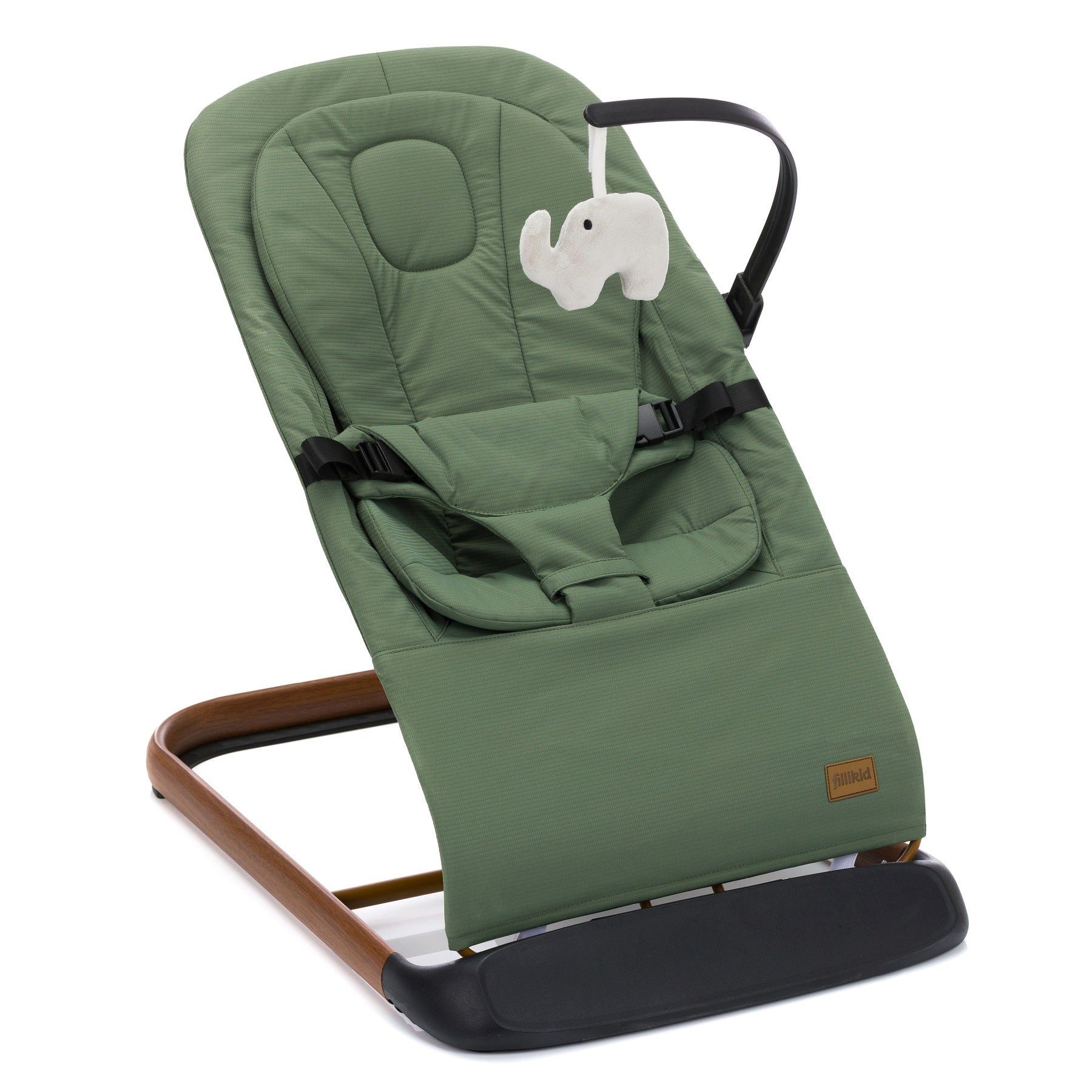 Fillikid Babywippe Wippe Star Grün, mit Spielbogen und Babykissen