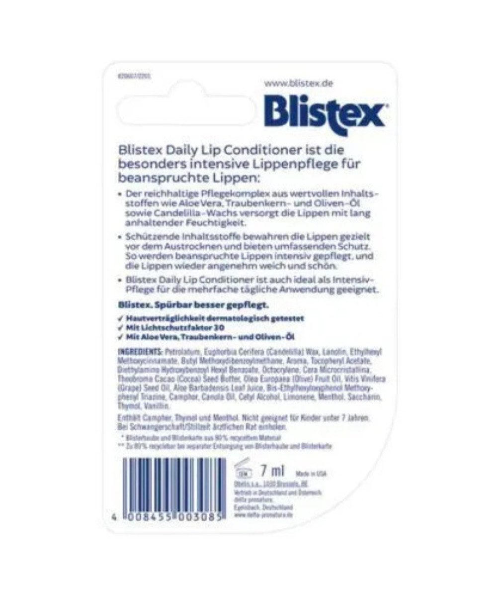 Blistex Lippenbalsam BLISTEX Lip Conditioner Salbe Dose 7 ml, 1-tlg., Lippenbalsam mit Aloe-Vera, Traubenkern und Olivenöl