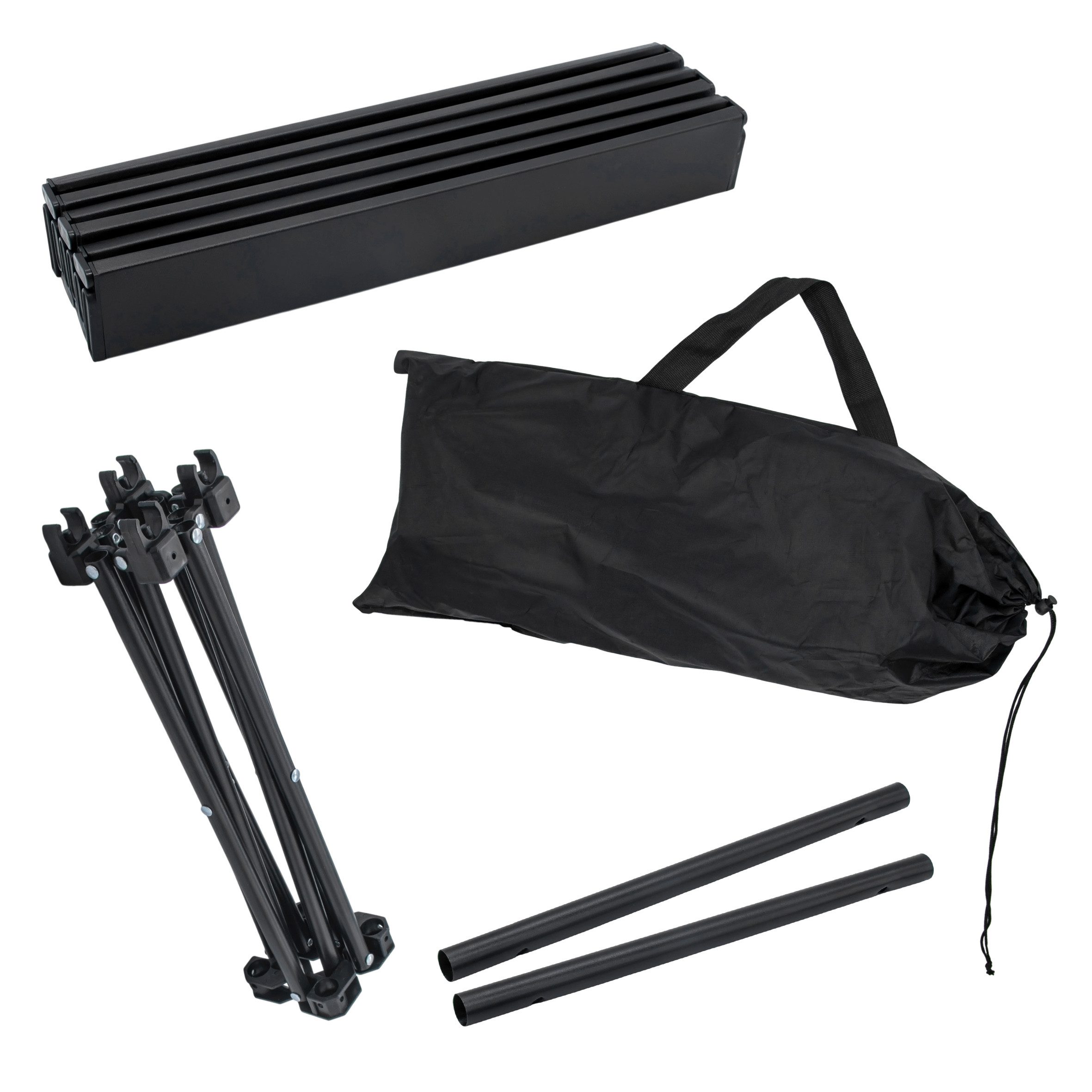 Spetebo Campingtisch Klapptisch schwarz mit Tragetasche - mit einrollbarer Tischplatte (Anzahl, 1-St., Stück), platzsparend verstaubar – Bild 5 von 5