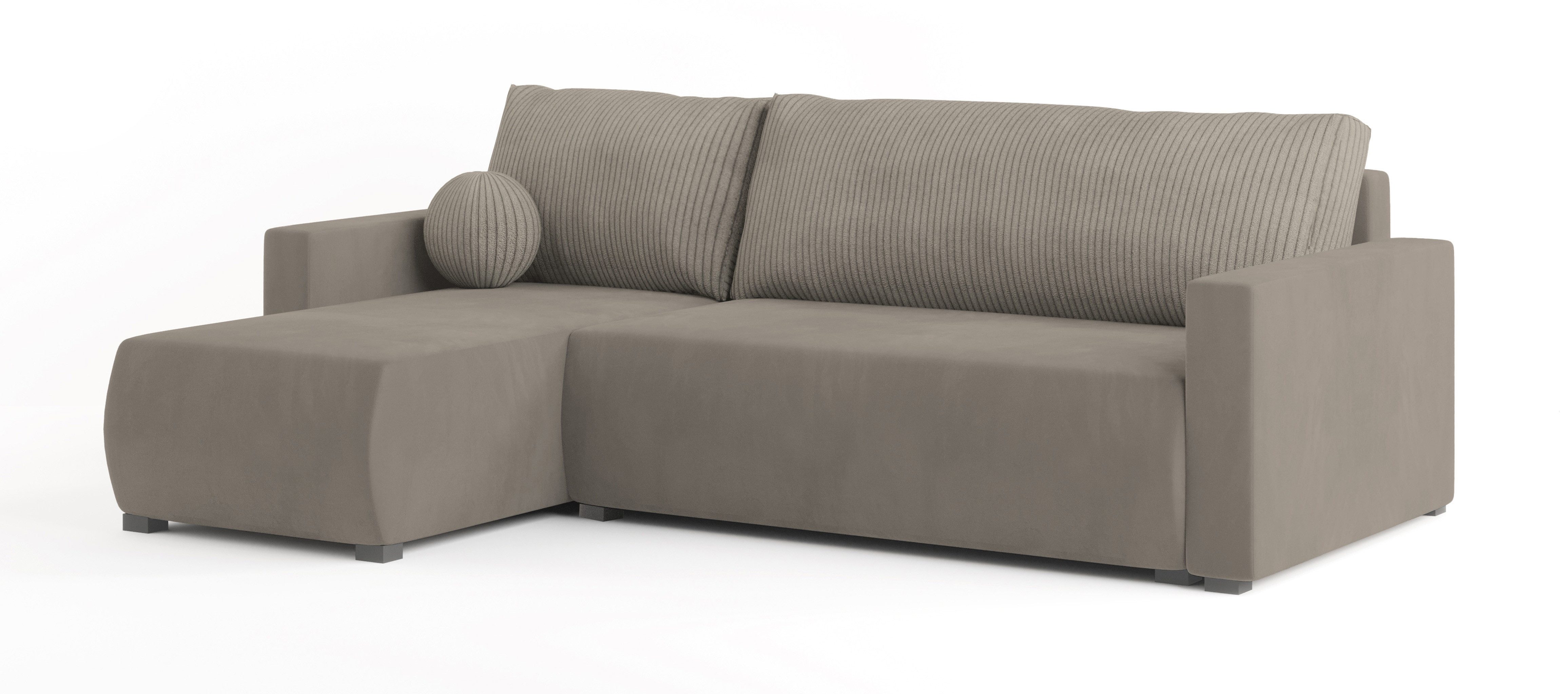Masseno Ecksofa SORGE mit Schlaffunktion L-Form, Sofa mit Bettkasten