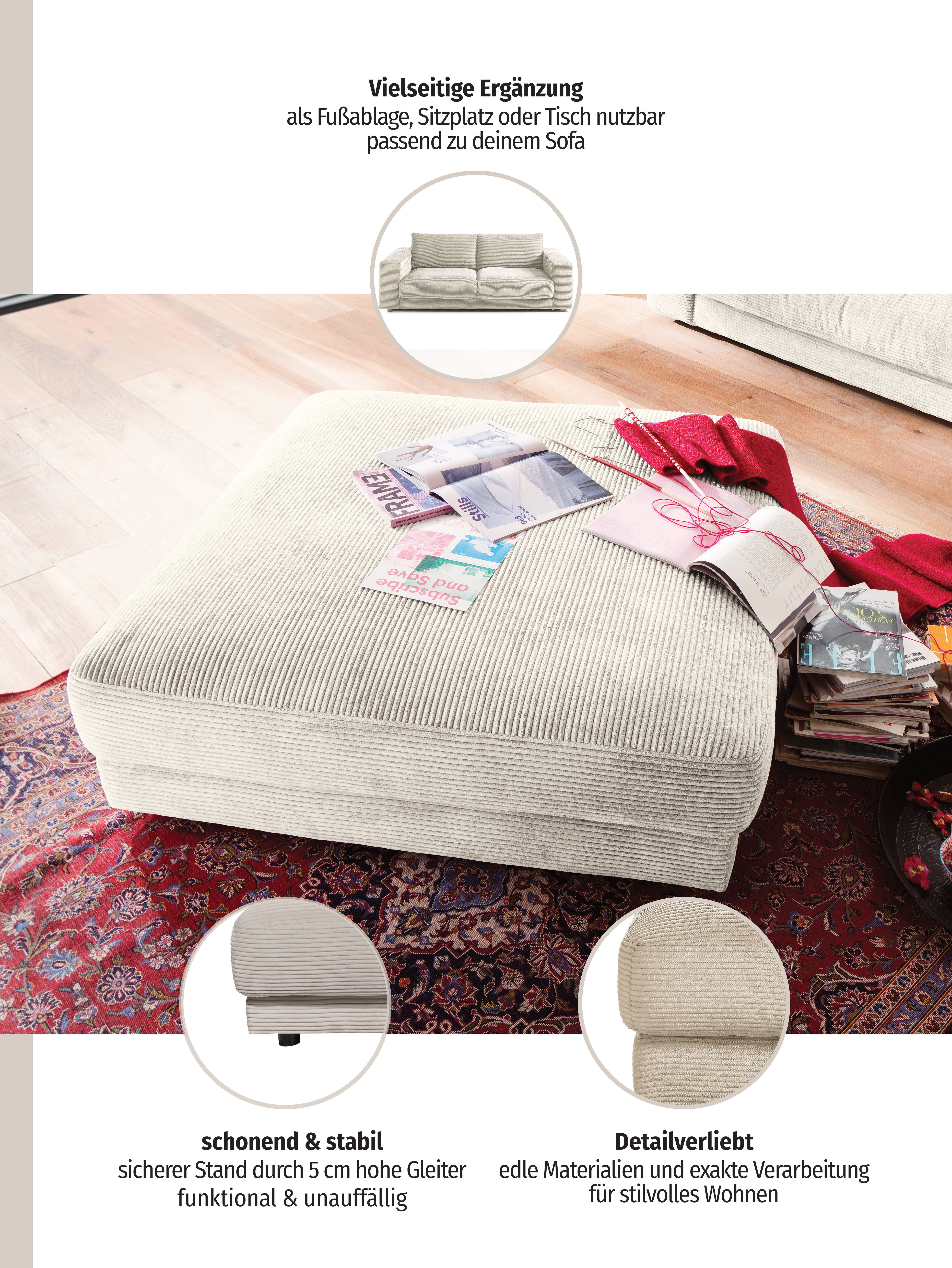 Home affaire Hocker Enisa, passend zum "Enisa"-Sofa, Bezug in Cord