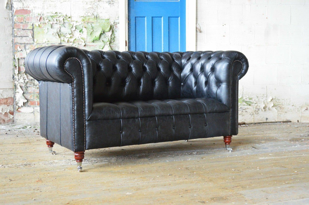 JVmoebel 2-Sitzer Chesterfield Design Luxus Chesterfield Leder Design Luxus Garnitur Sitz Sofa Couch Couch Polster #R2, Sofa Polster Garnitur Sitz Leder
