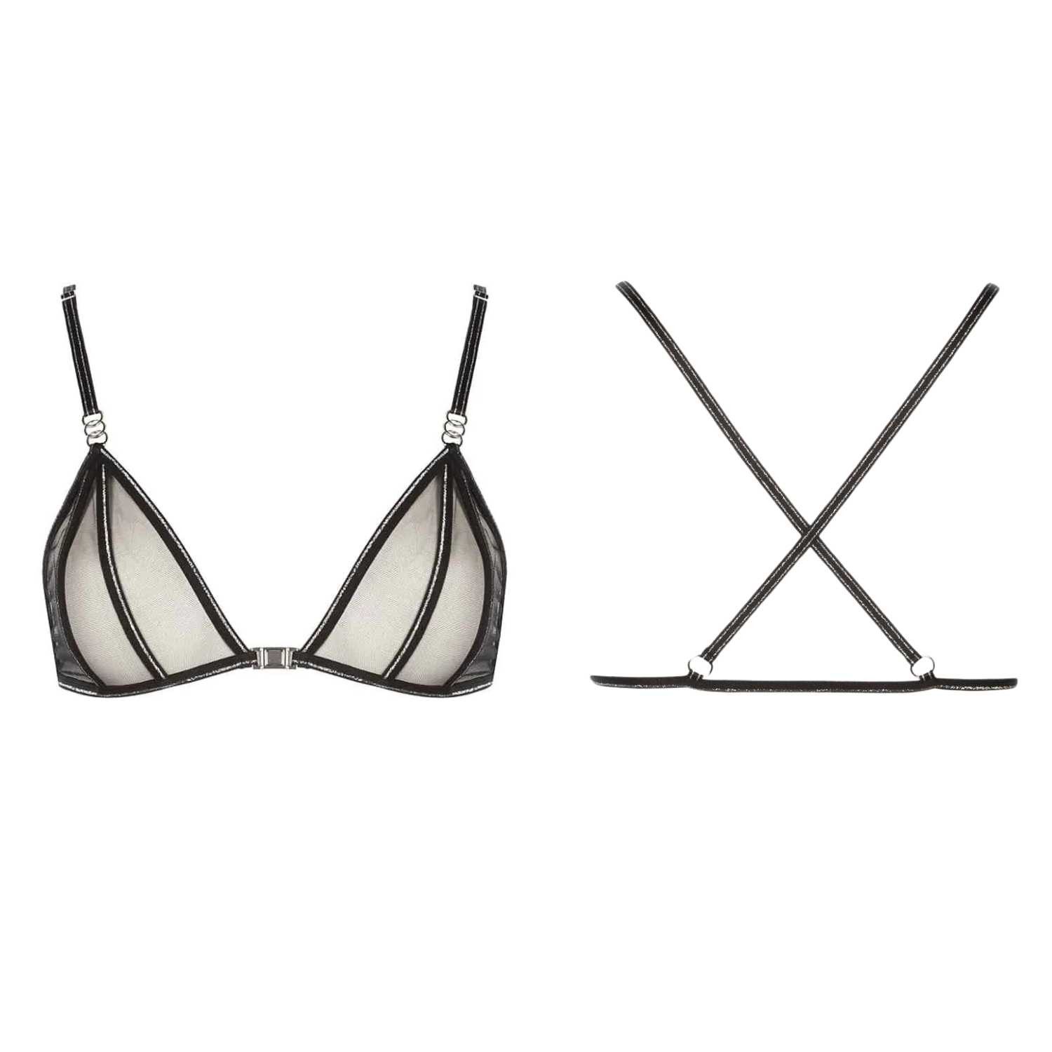 Bracli Bügelloser BH Bracli Manhattan Crossed Bra - schwarz ohne Bügel aus softem elastischem Tüll