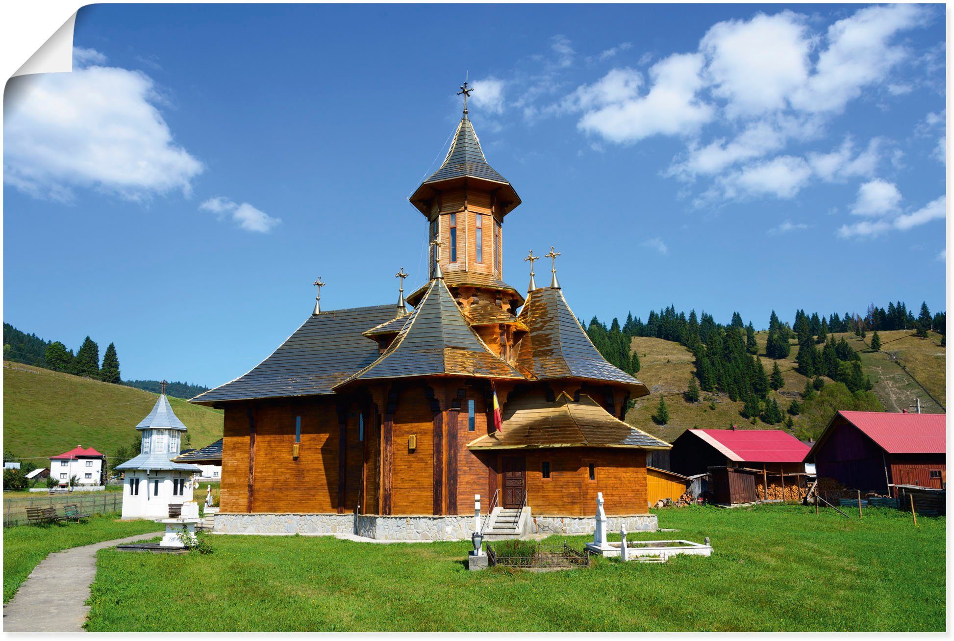 Artland Wandbild Orthodoxe Kirche, Gheorghiteni, Moldau, Gebäude (1 St), als Alubild, Leinwandbild, Wandaufkleber oder Poster in versch. Größen