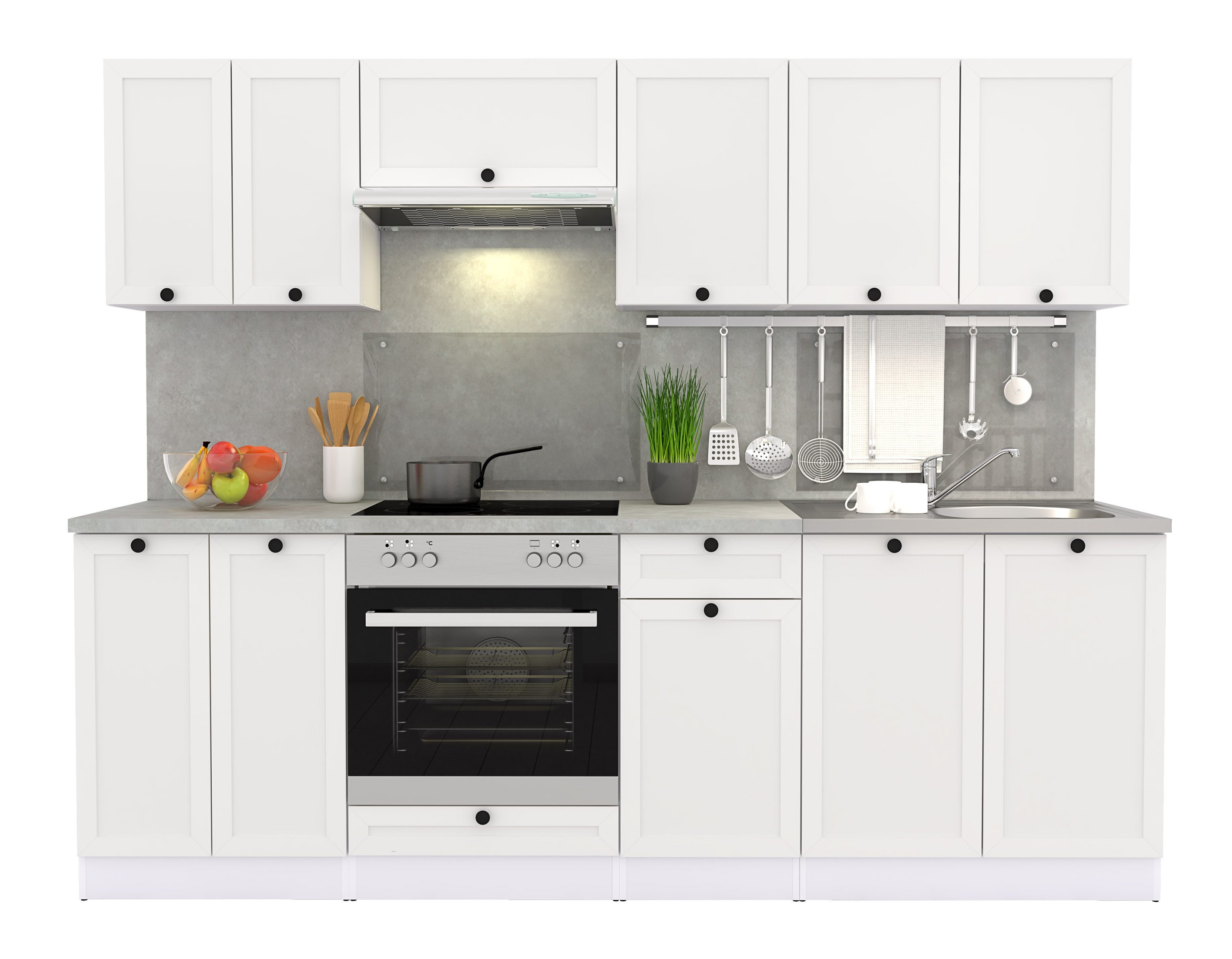 FIWODO.de - Dein Möbelwerk im Internet Küche FIWODO Küchenzeile mit Elektrogeräten, (Set)